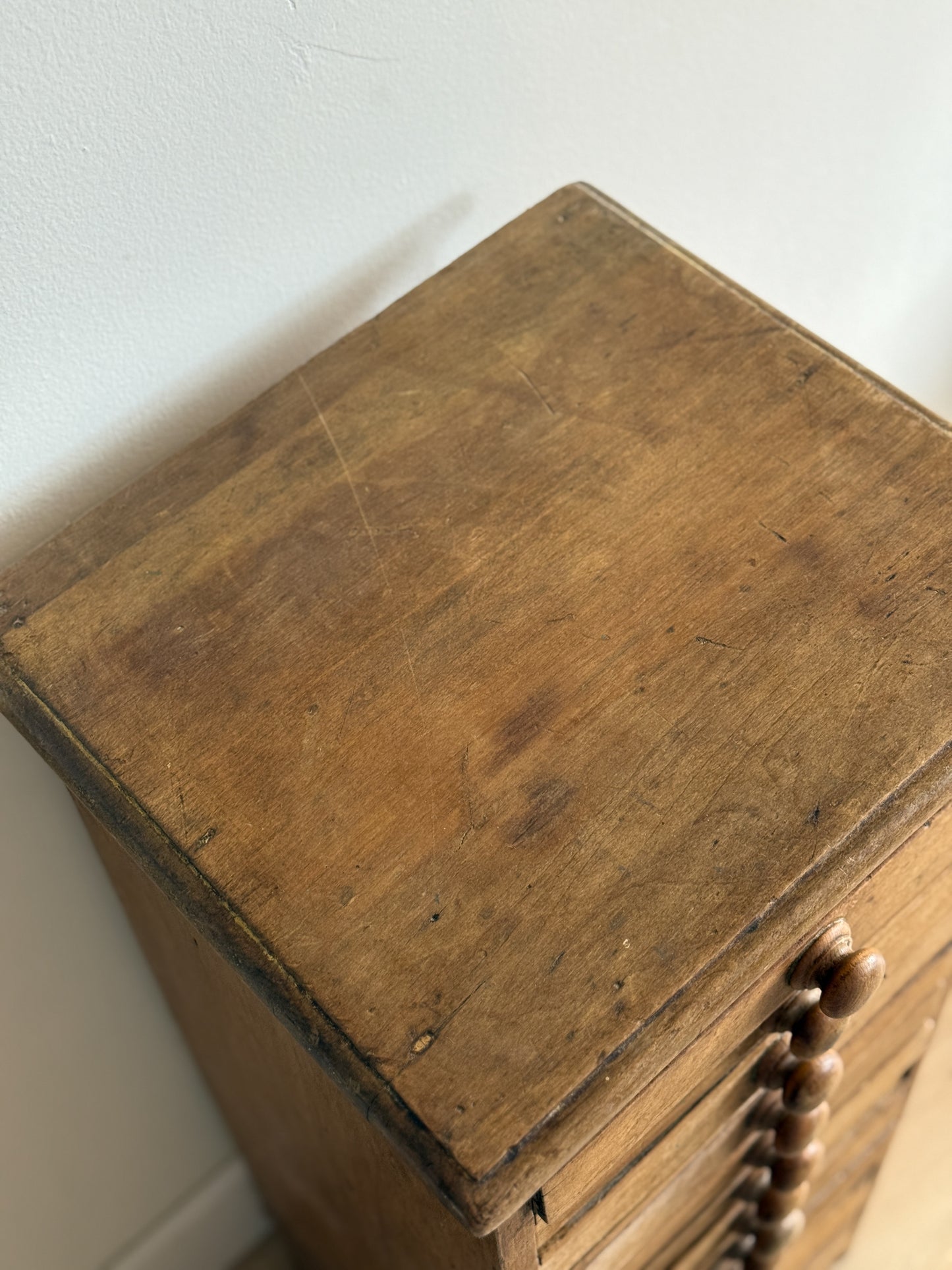 Antique English Bank of Drawers