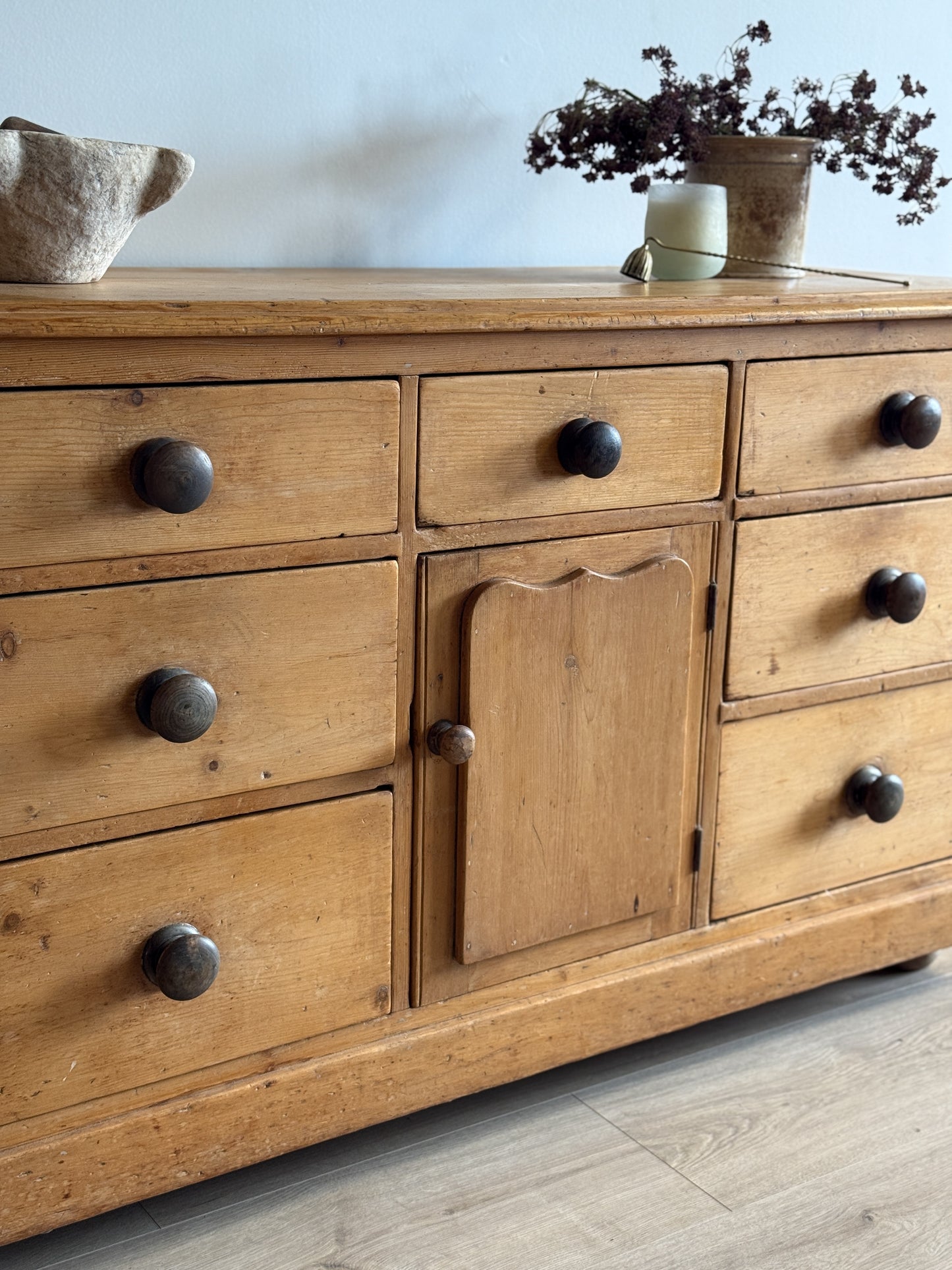 Antique English Pine Sideboard