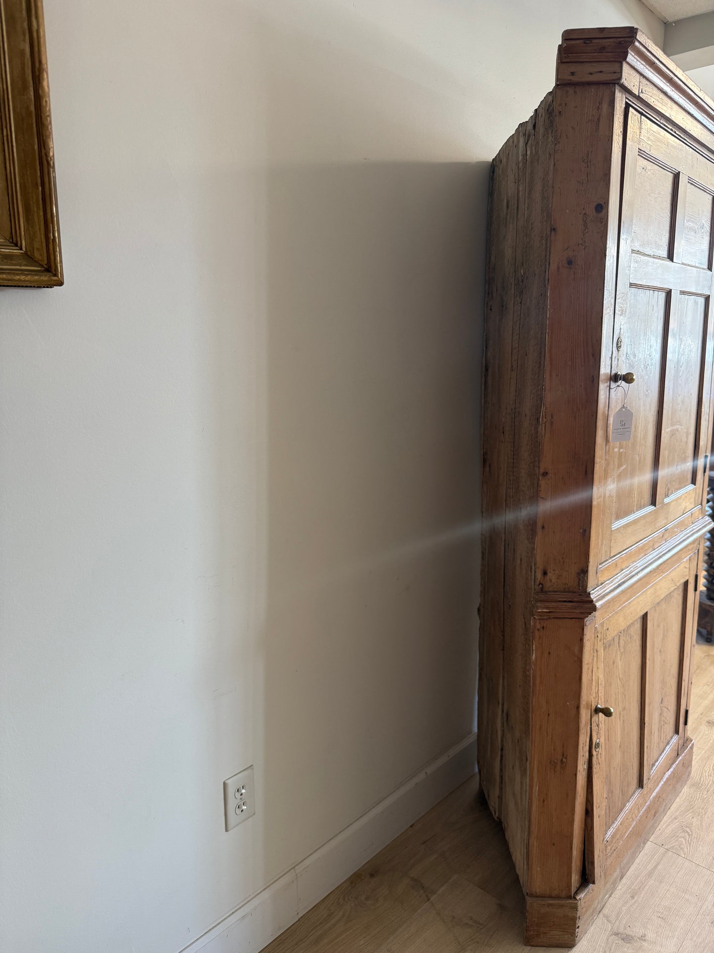 Antique Irish Pine Corner Cupboard