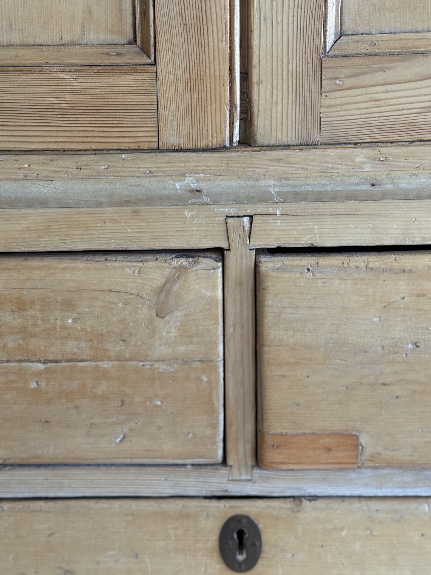 Antique English Pine Linen Press