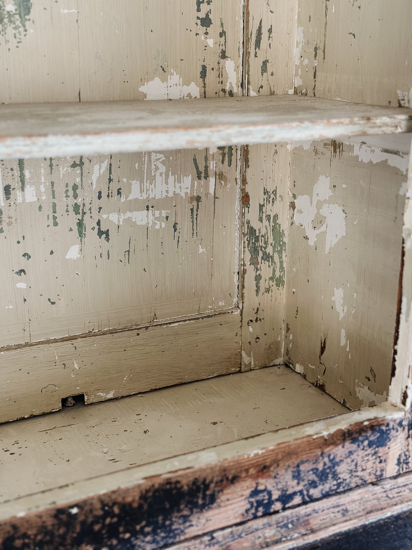 Antique Black Painted French Hutch