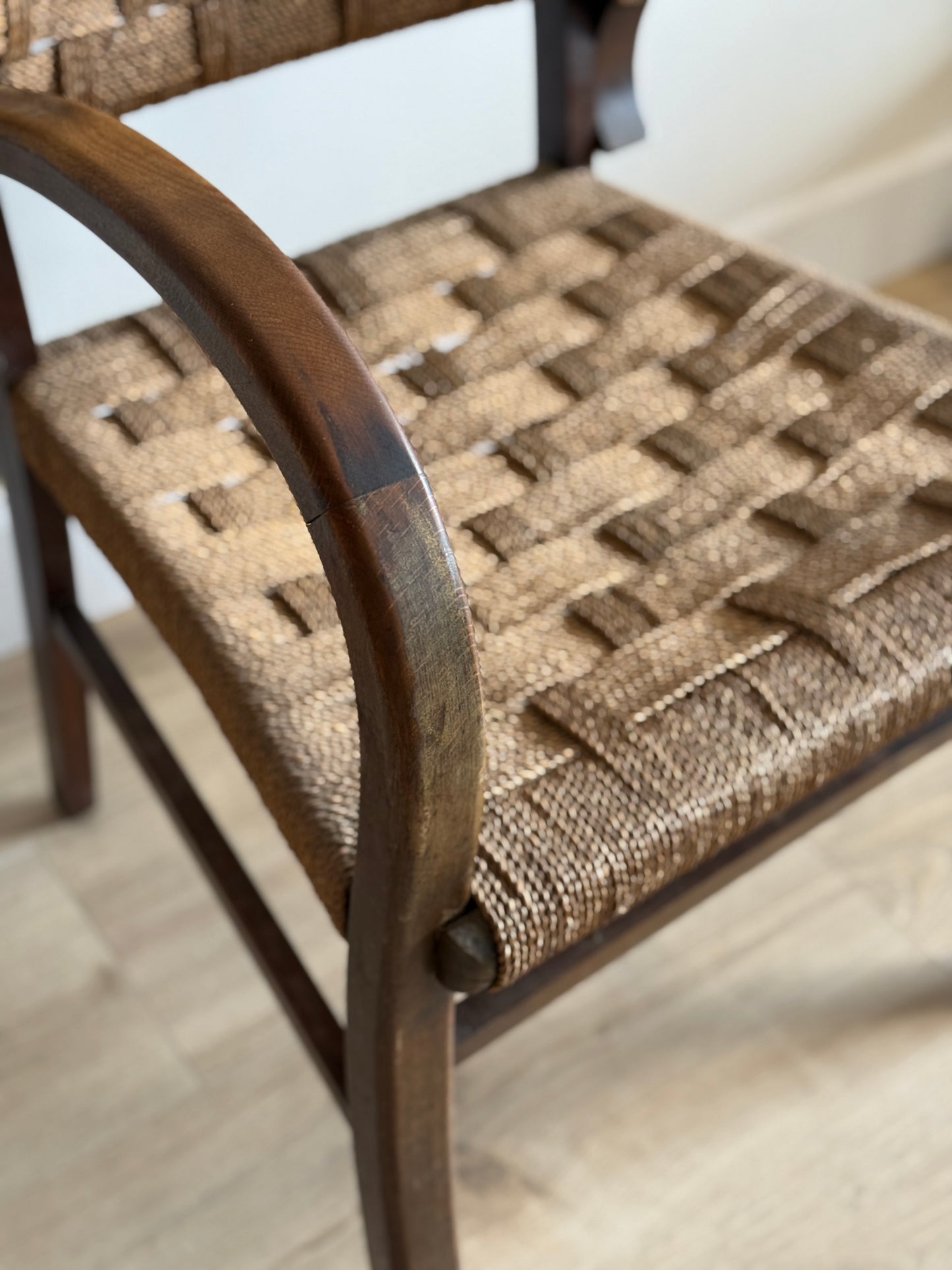 European Art Deco Rush Chair