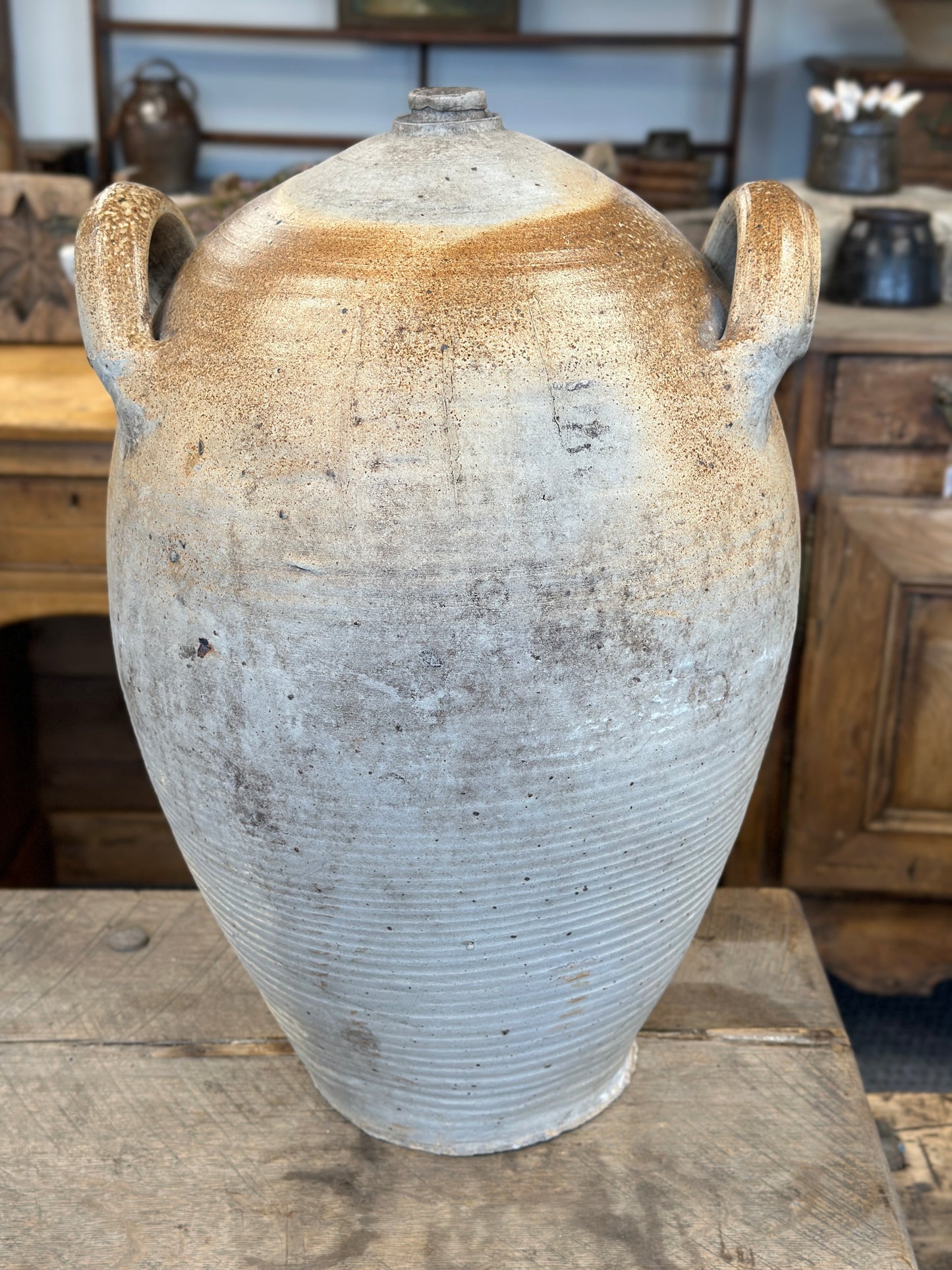 Extra Large Antique French Earthenware Jugs