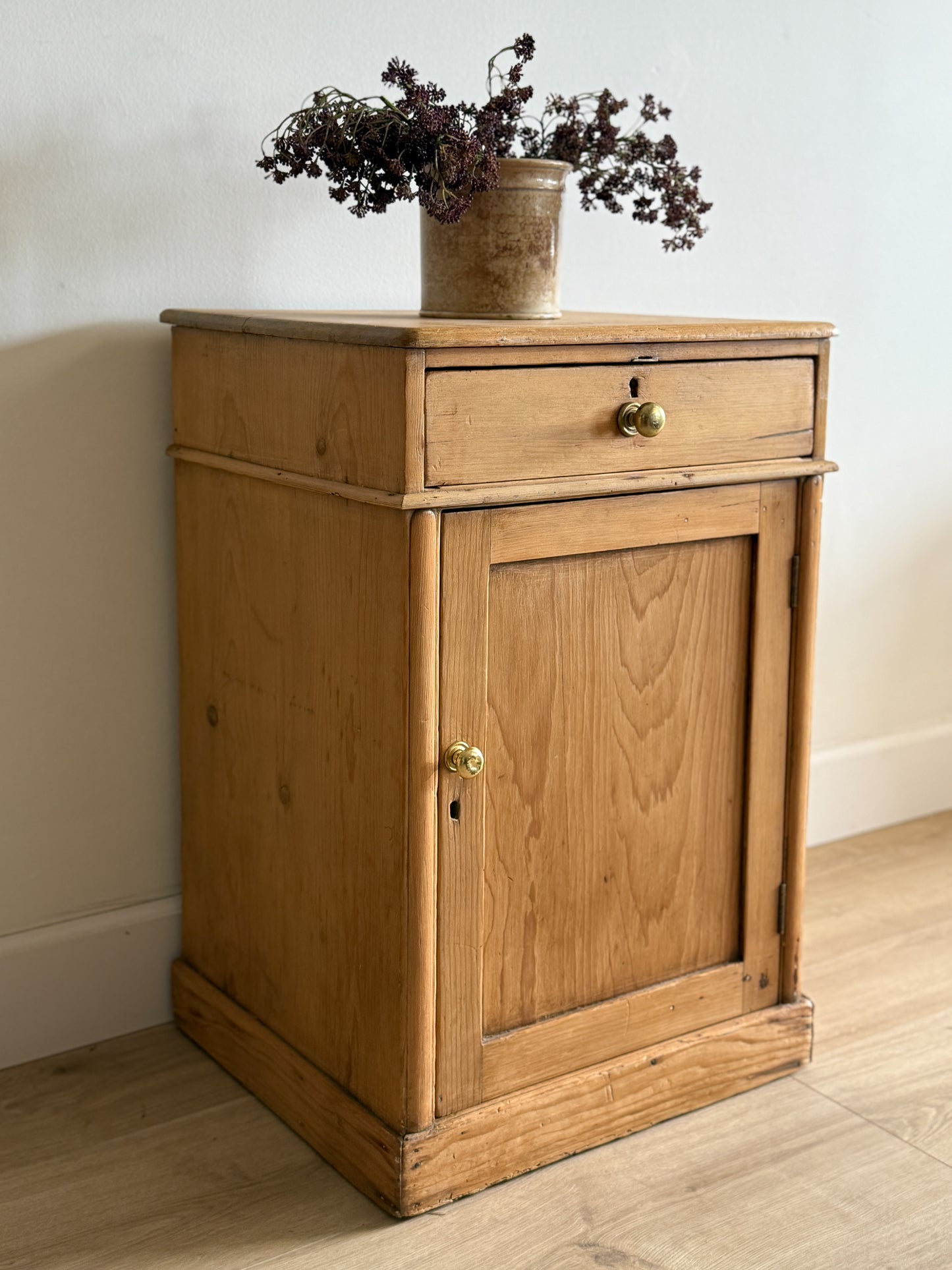 Large Antique English Nightstand/Accent Cabinet