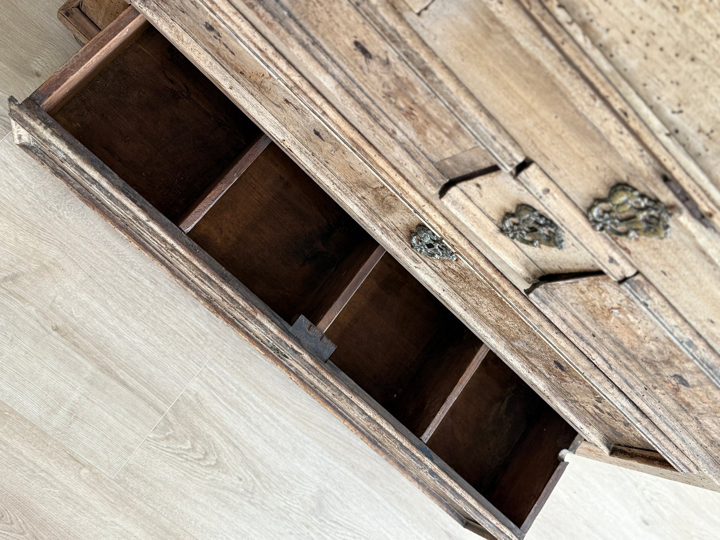 19th Century French Bleached Walnut Secretary Desk, Louis 13th style
