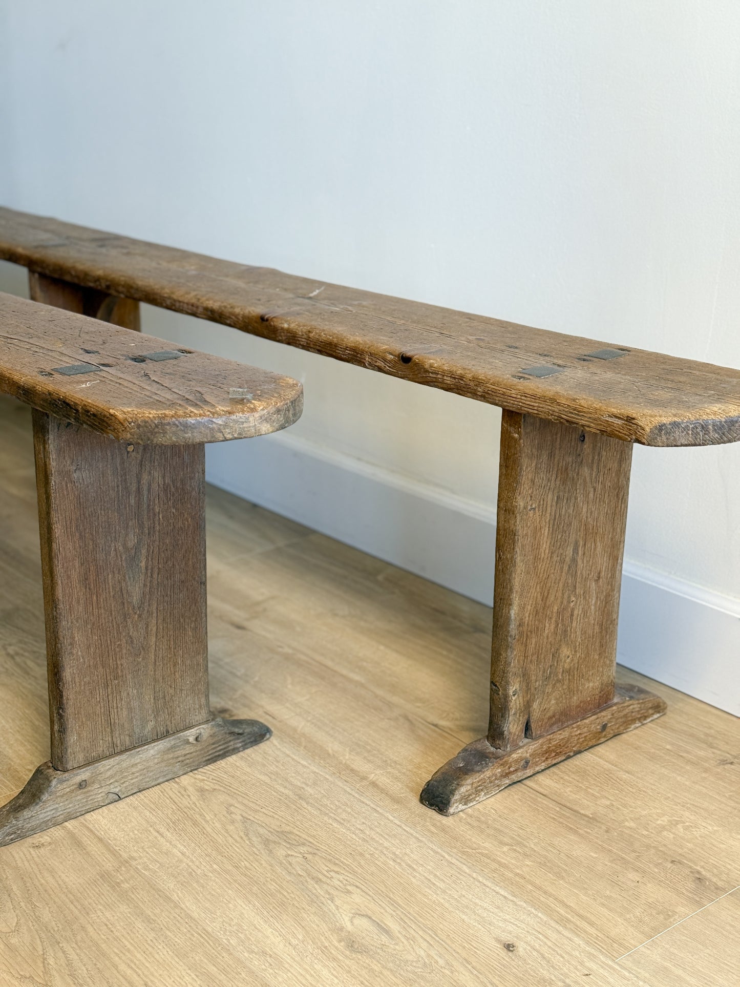 Pair of Antique French Oak Benches