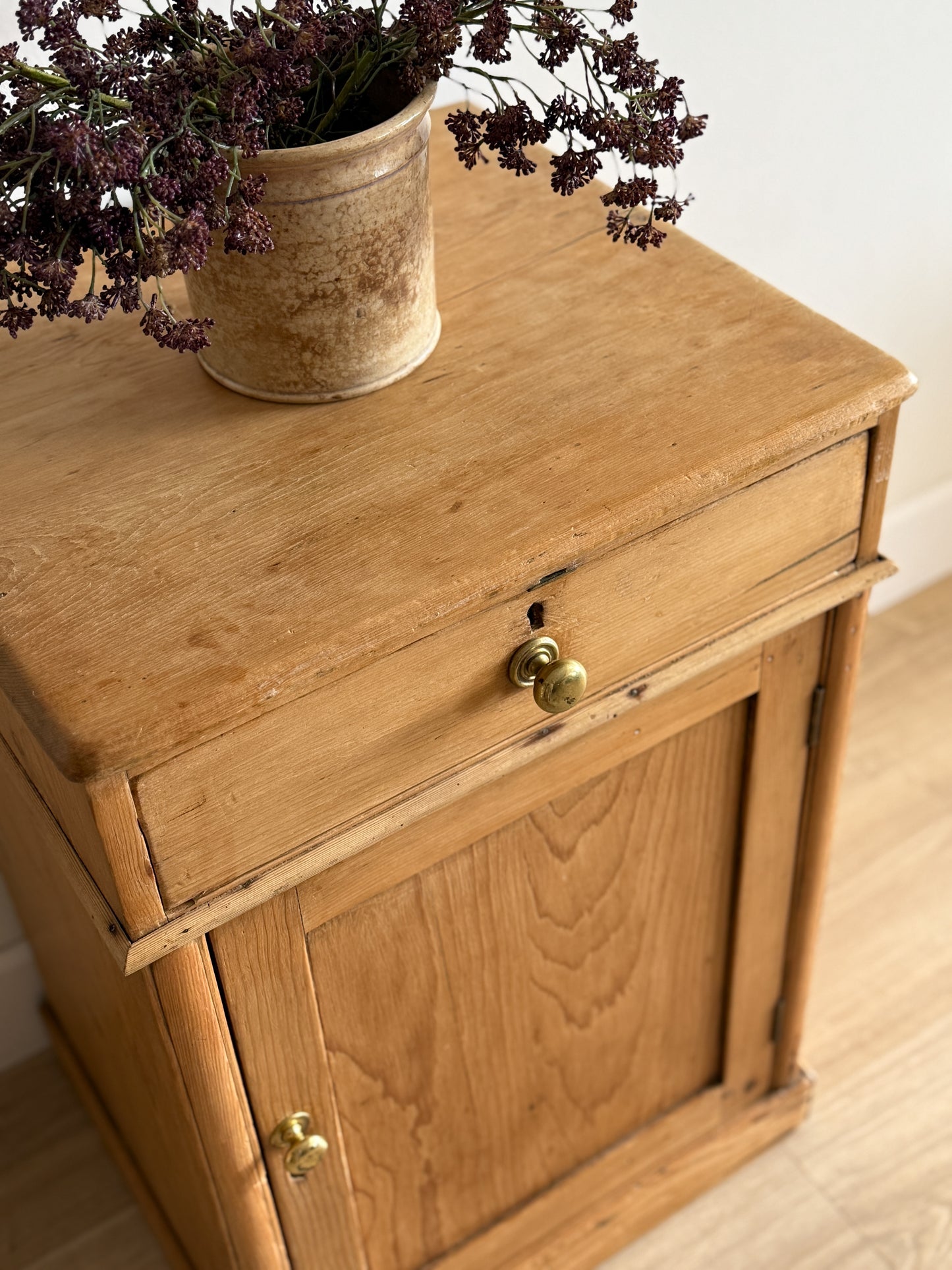 Large Antique English Nightstand/Accent Cabinet