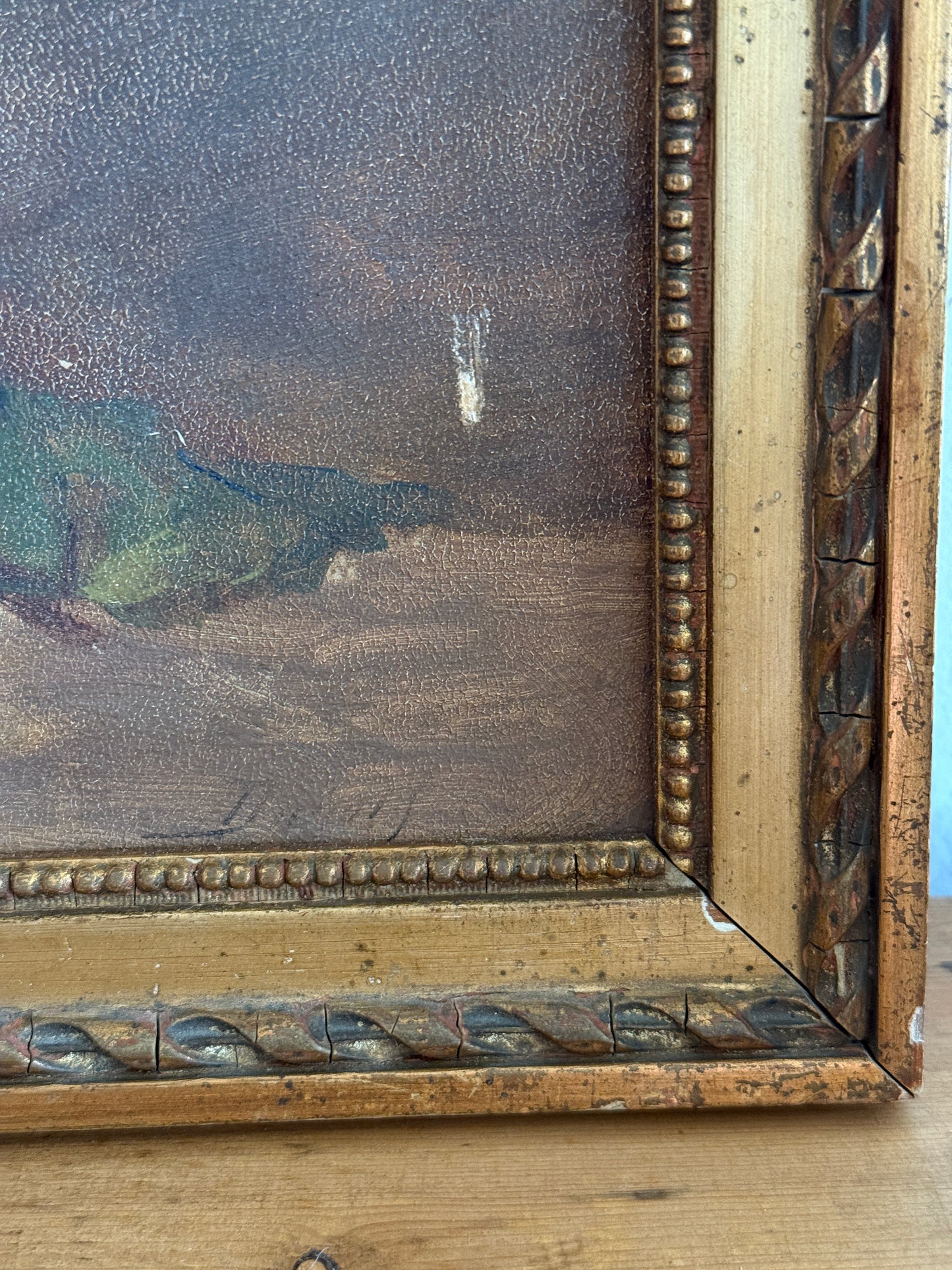Antique English Oil Painting, Floral