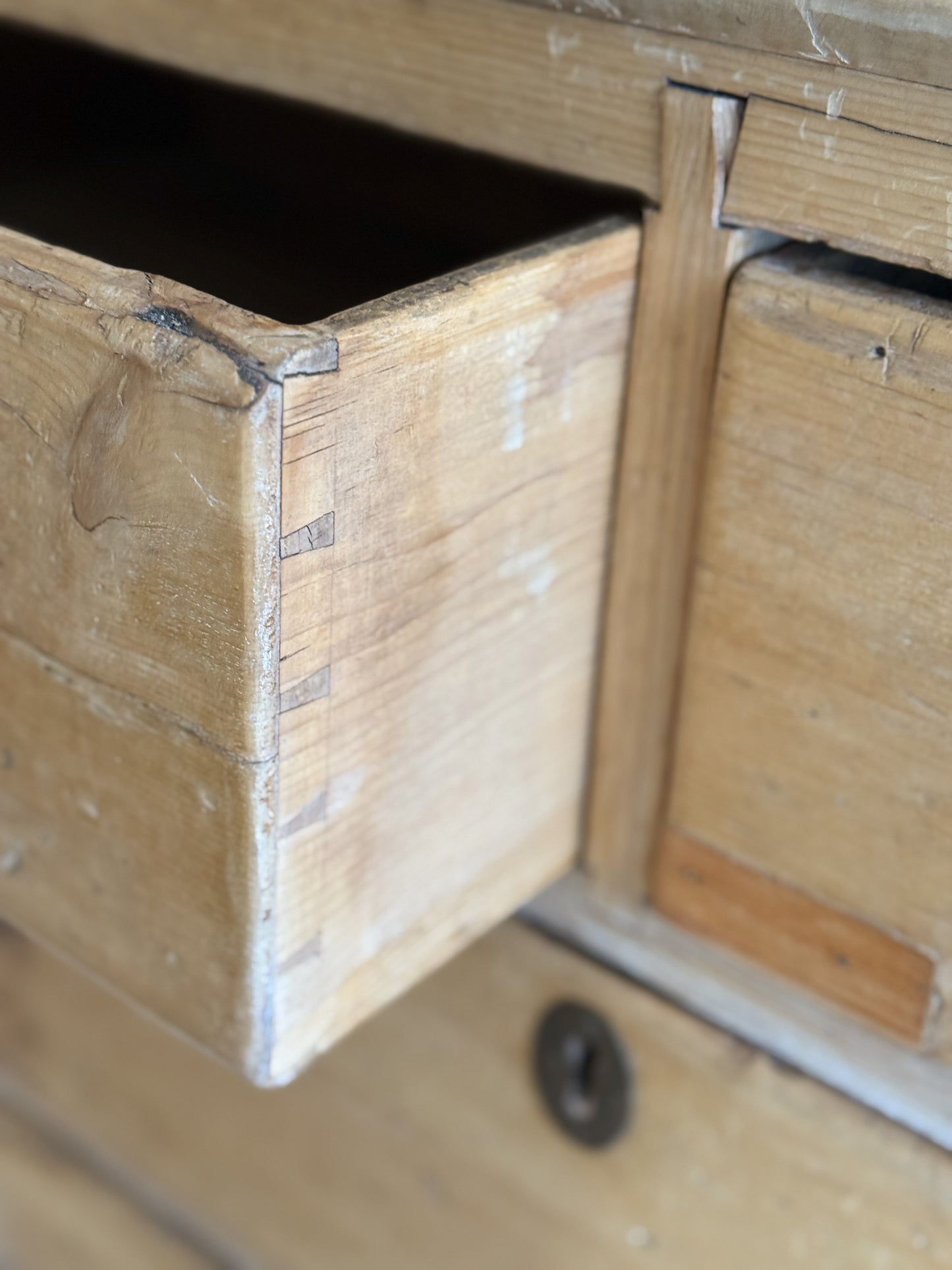 Antique English Pine Linen Press