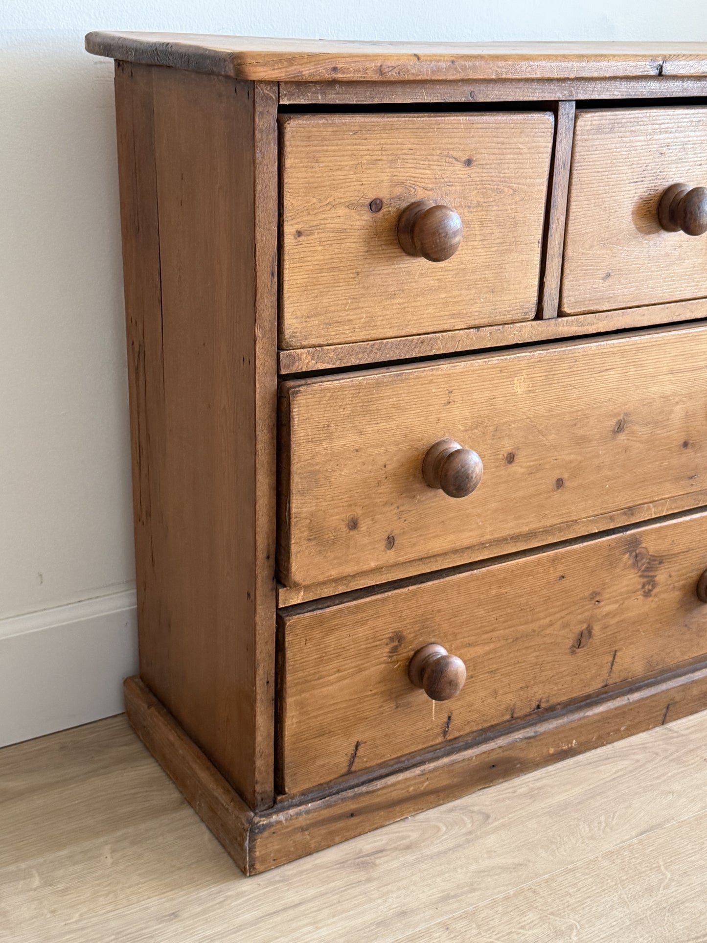Antique English Pine Bank of Drawers/Sideboard