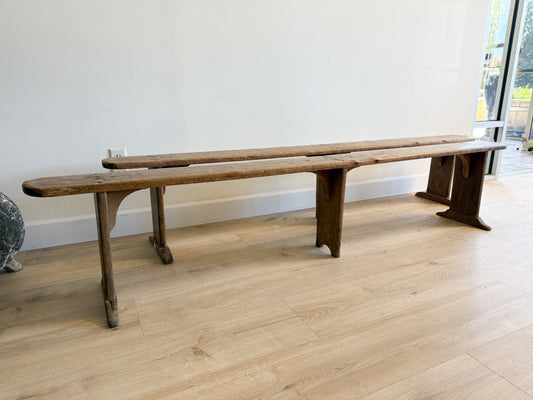 Pair of Antique French Oak Benches