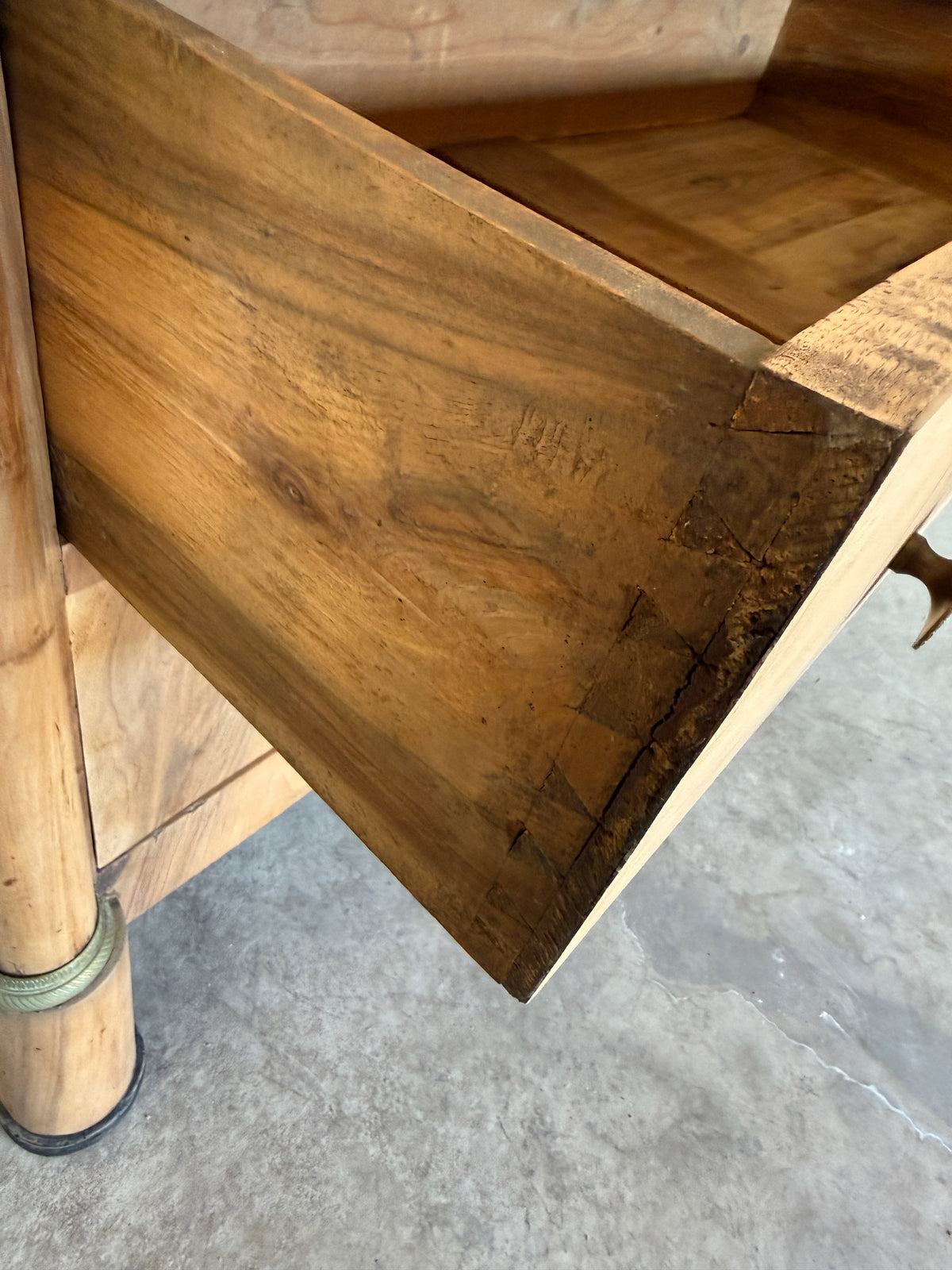 19th Century French Bleached Walnut Commode with Stone Top