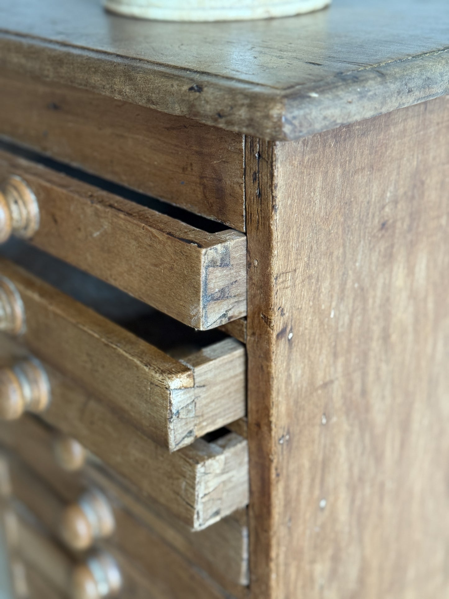 Antique English Bank of Drawers