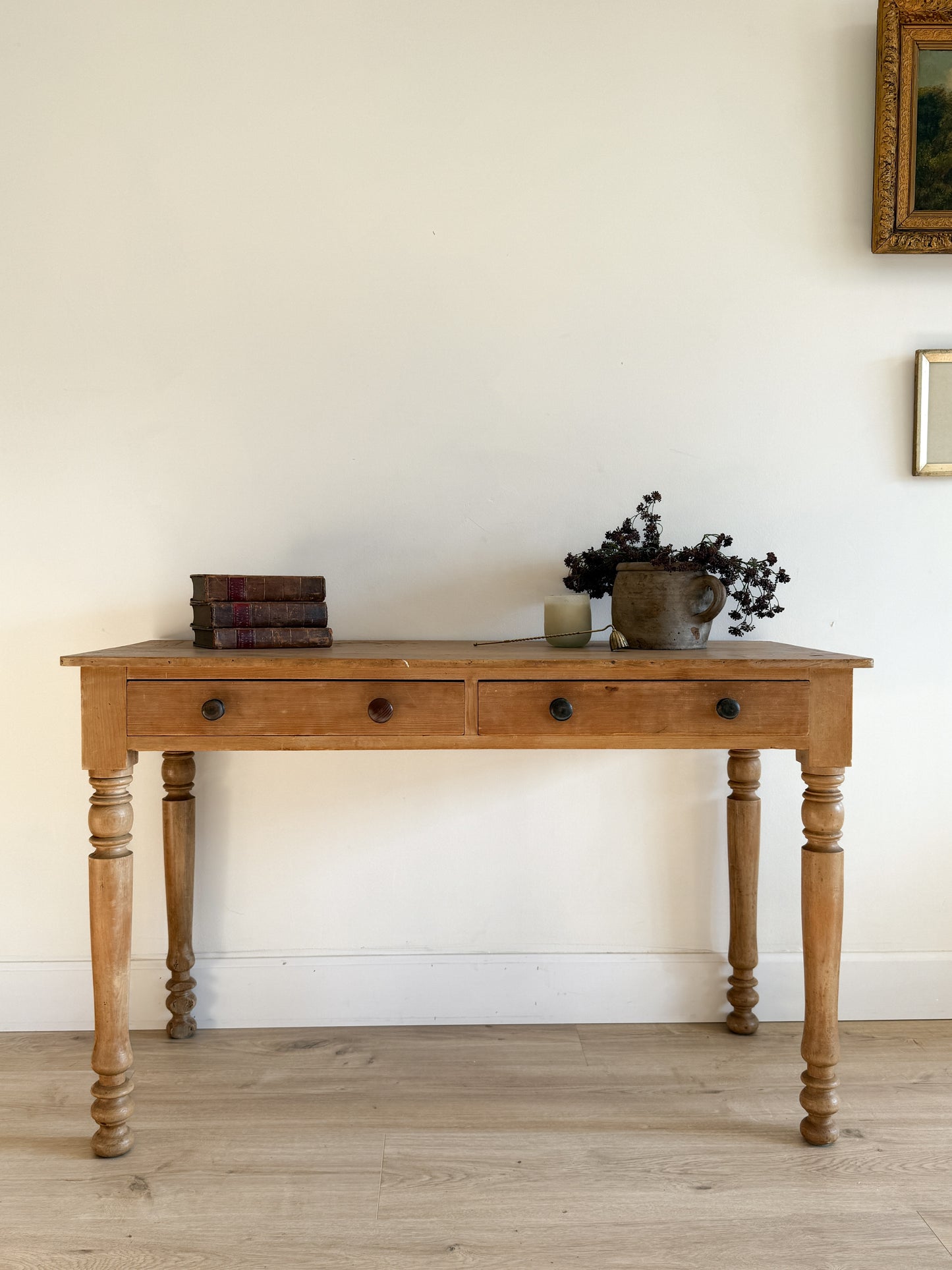 Antique English Pine Accent Table/Desk