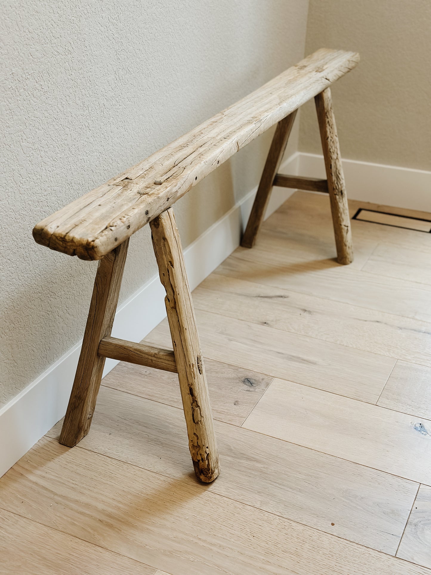 Vintage Skinny Elm Bench