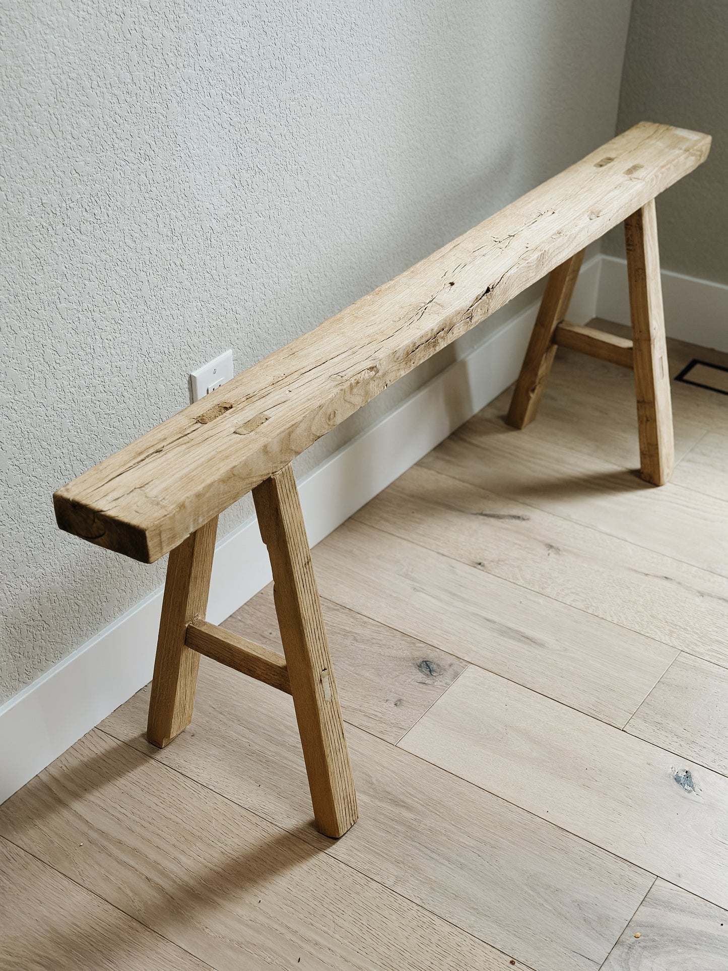 Vintage Skinny Elm Bench