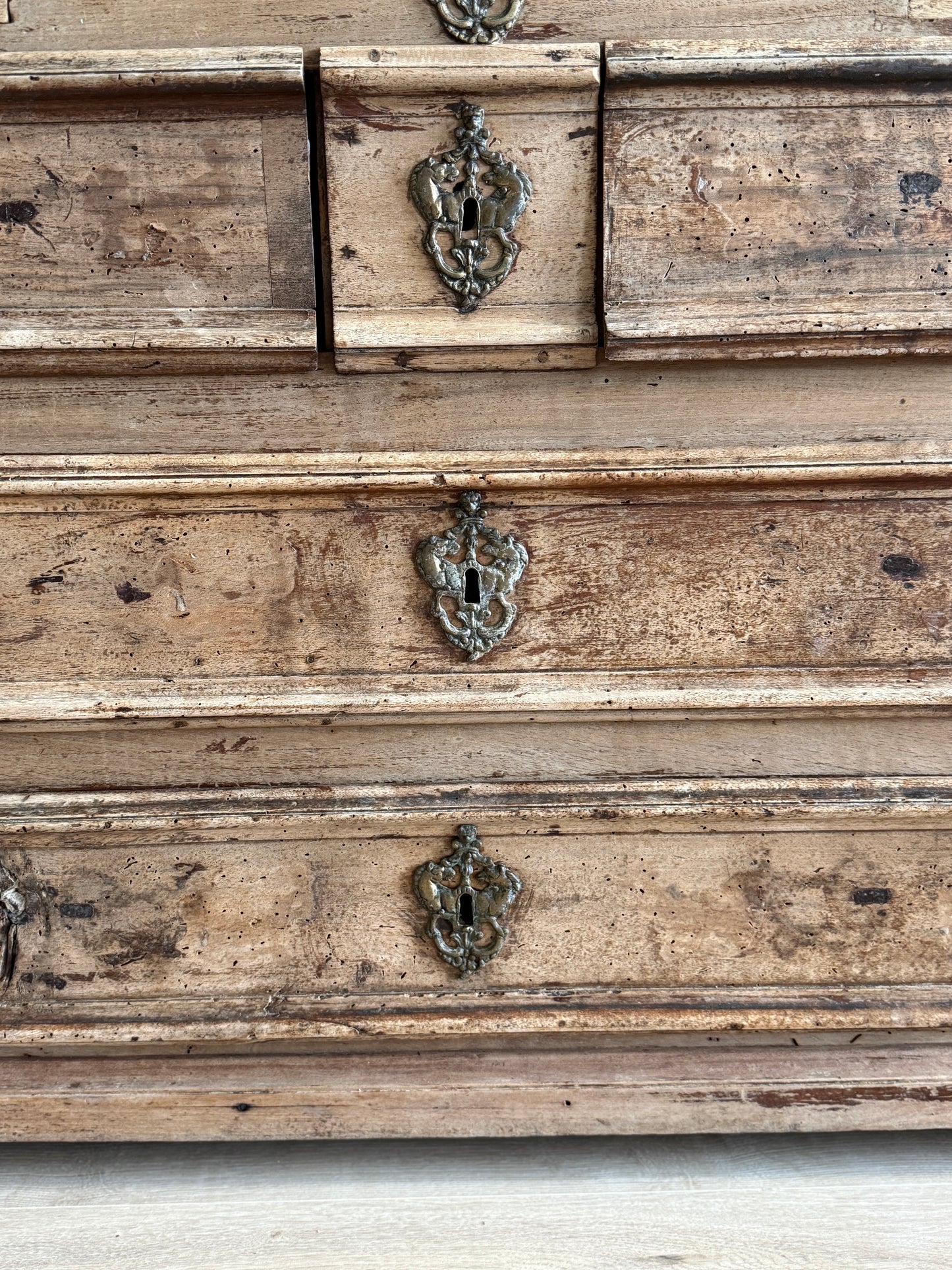 19th Century French Bleached Walnut Secretary Desk, Louis 13th style