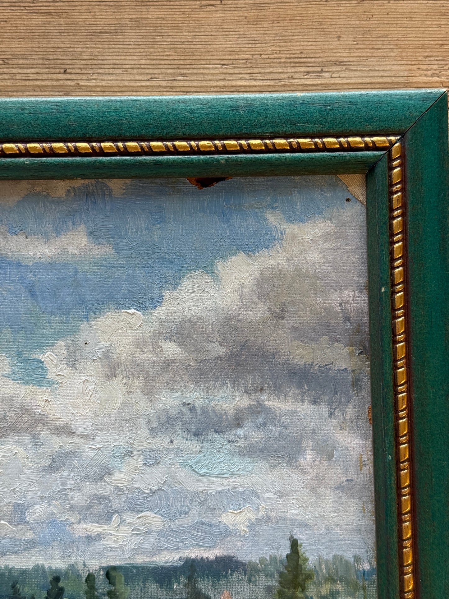 Vintage Original Oil, Country Village