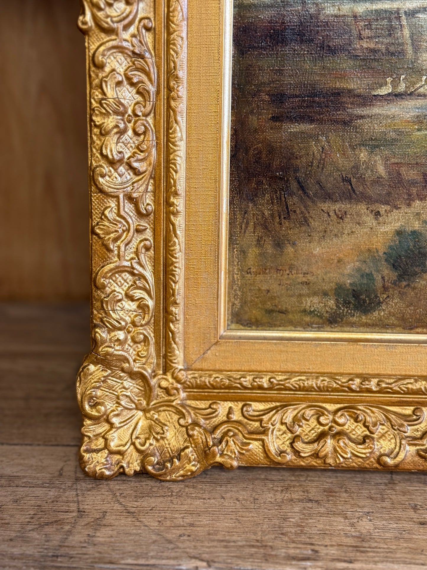 Original Antique European Oil Painting, Annabel McKilligan 1920