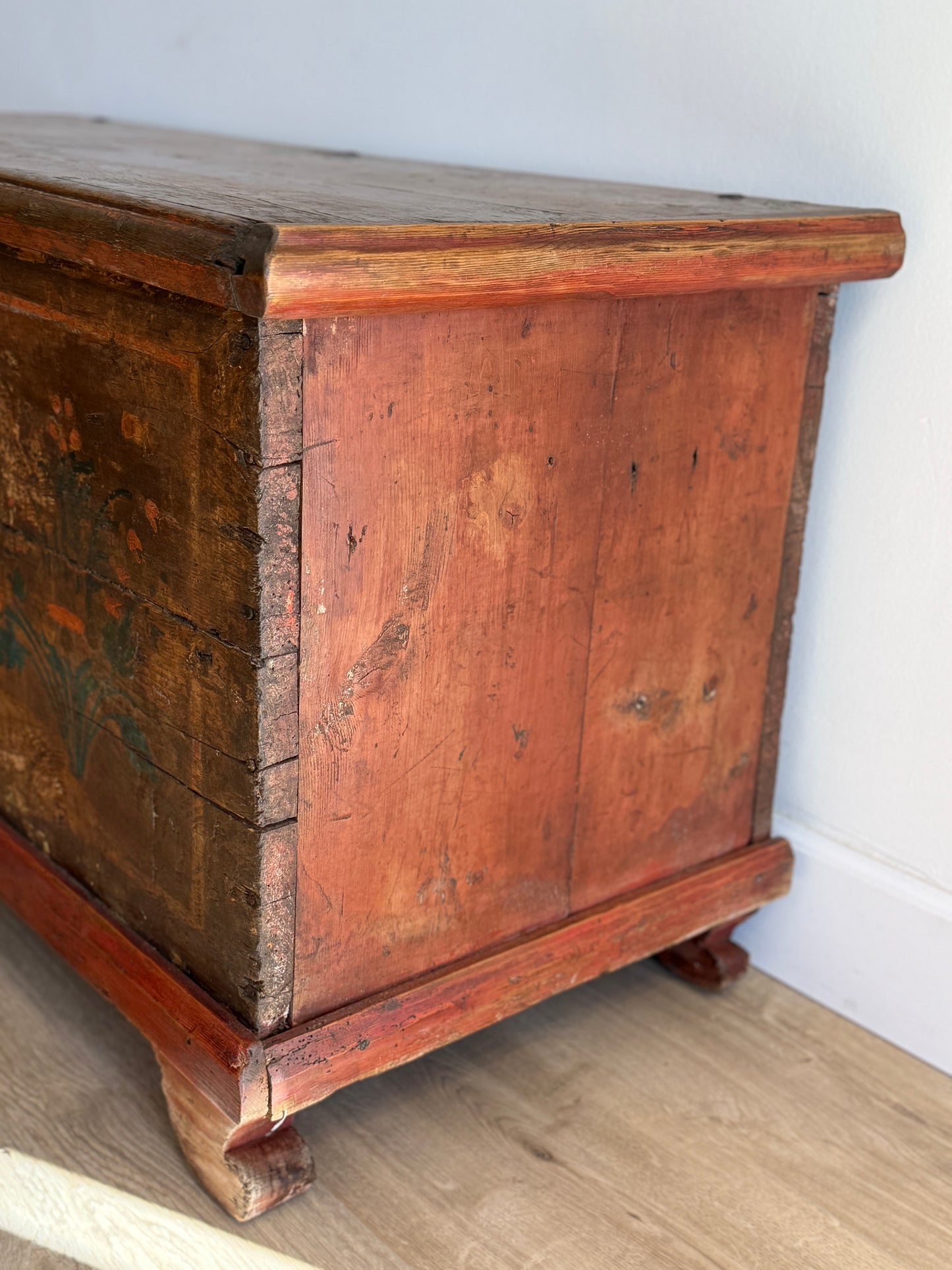 Antique Hand Painted Austrian Dowry Trunk/Chest