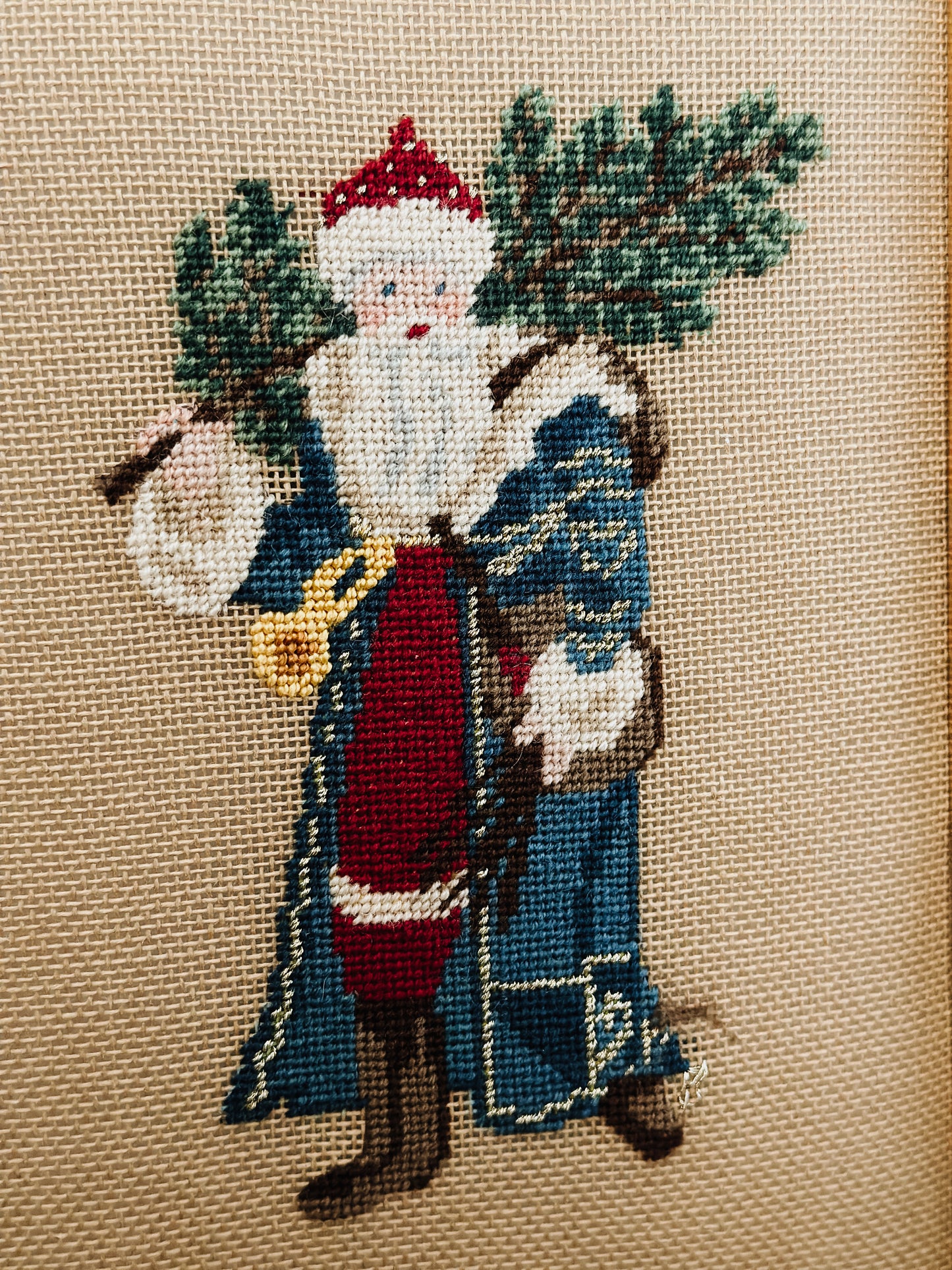 Vintage Christmas Santa Cross Stitch Embroidery
