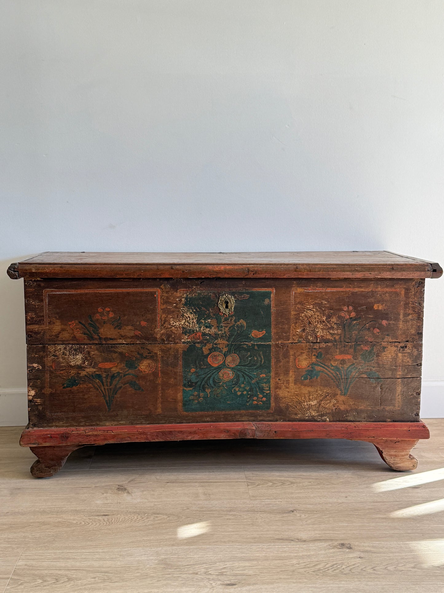Antique Hand Painted Austrian Dowry Trunk/Chest