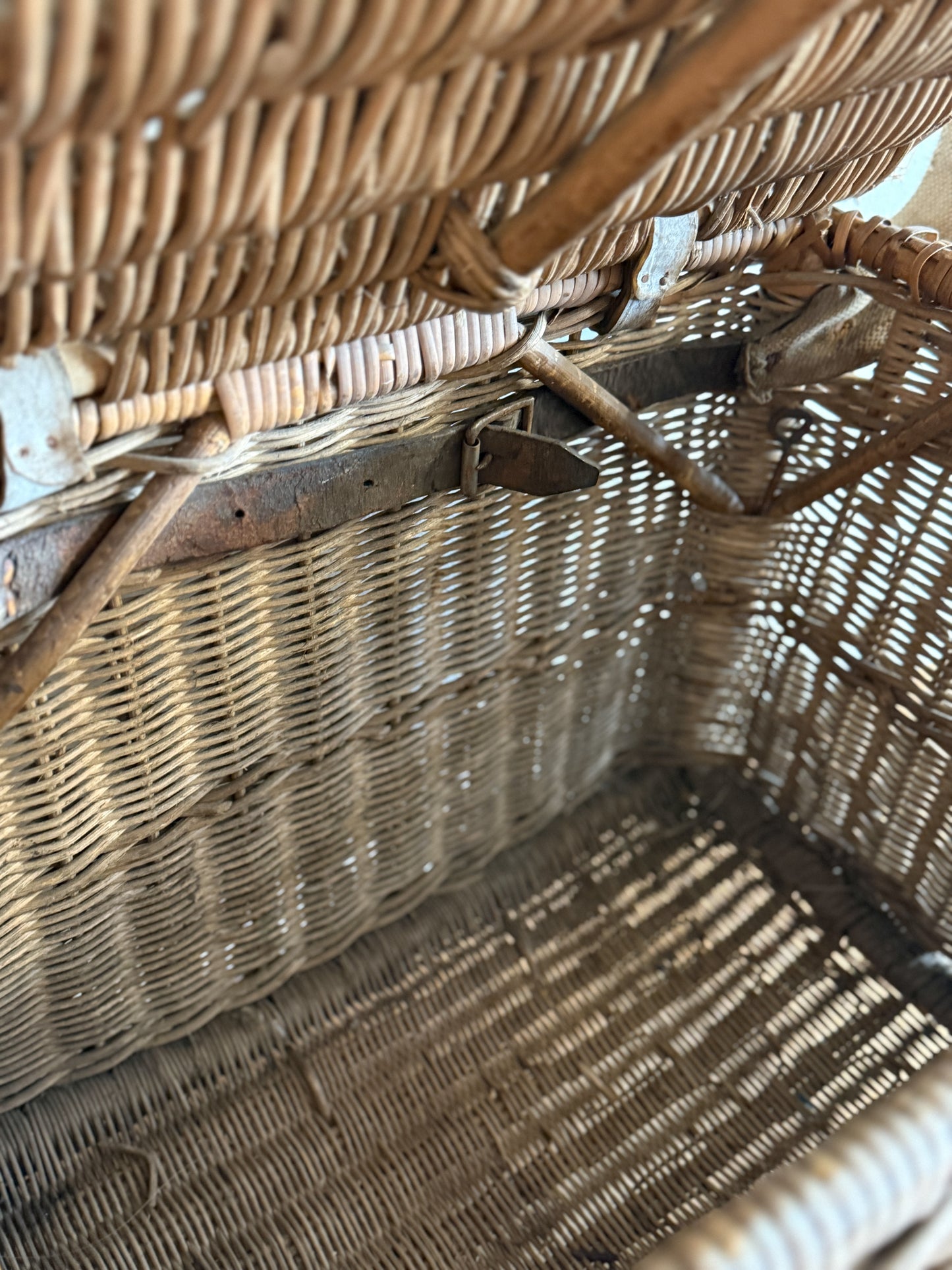 Antique English Woven Fishing Trunk/Basket