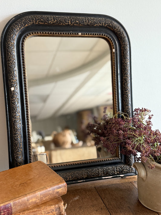 Antique Black & Gold Louis Philippe Mirror