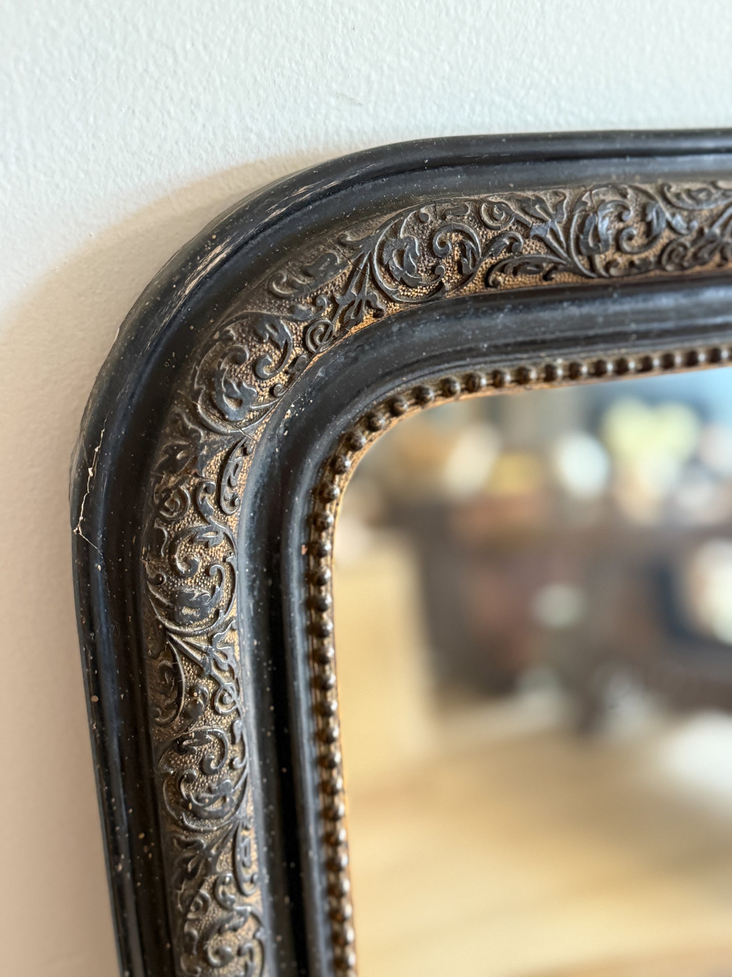 Antique Black & Gold Louis Philippe Mirror