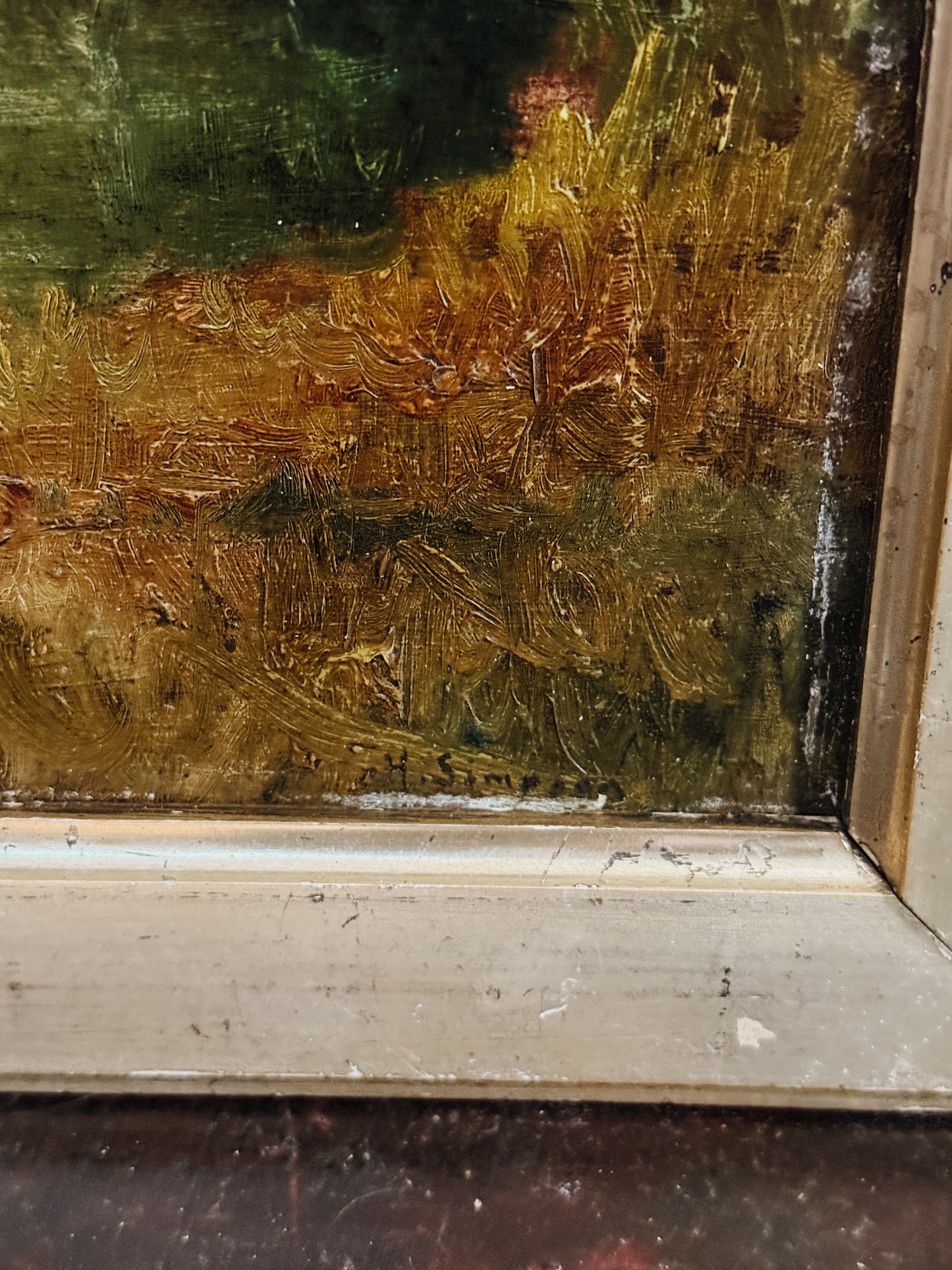 Original Mid Century English Oil Painting by H. Simpson