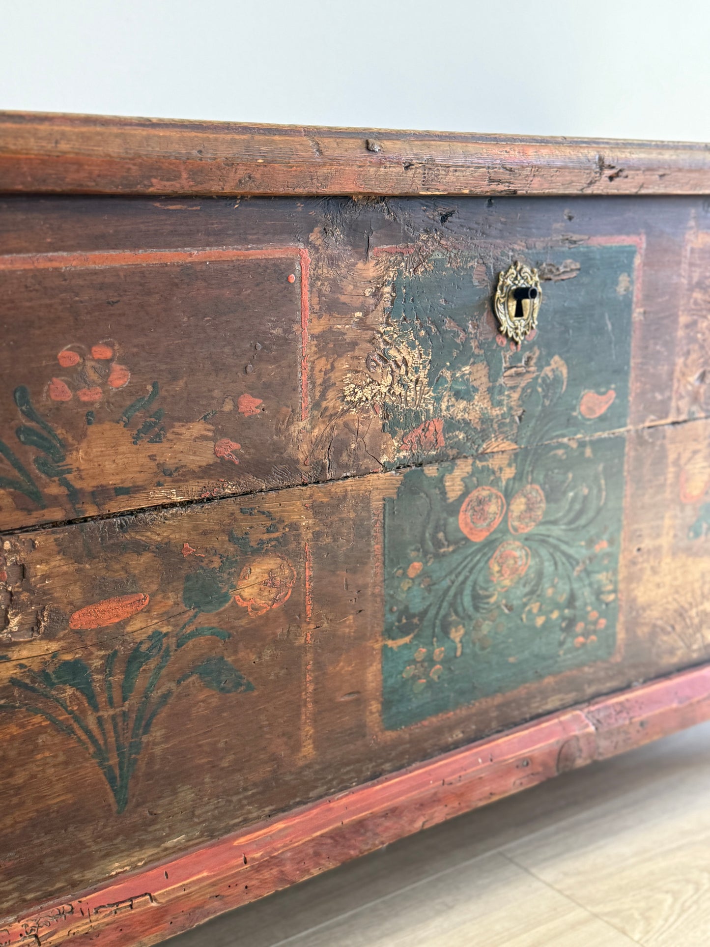 Antique Hand Painted Austrian Dowry Trunk/Chest