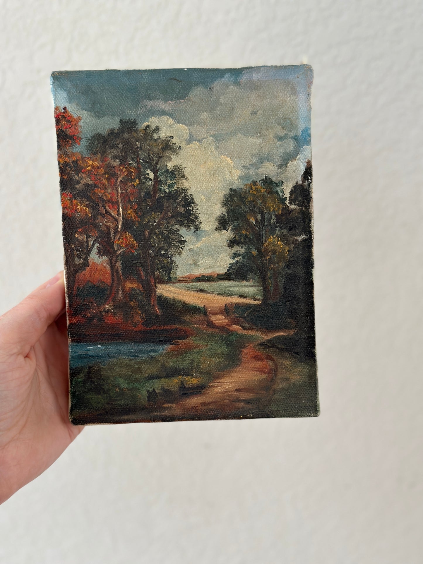 Original Vintage Painting, Fall Landscape