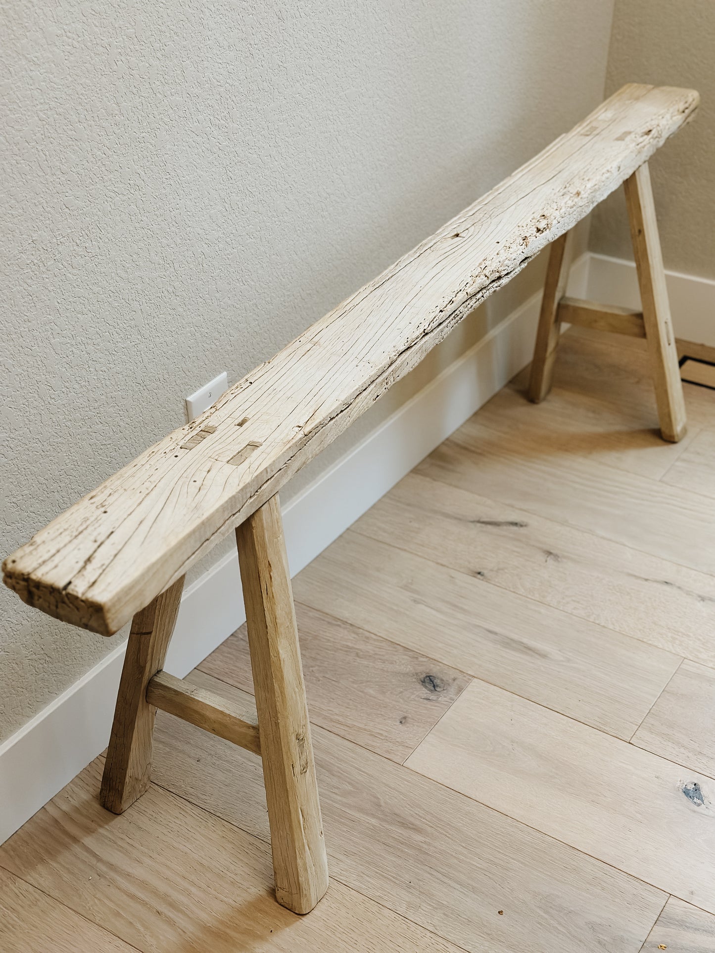 Vintage Skinny Elm Bench