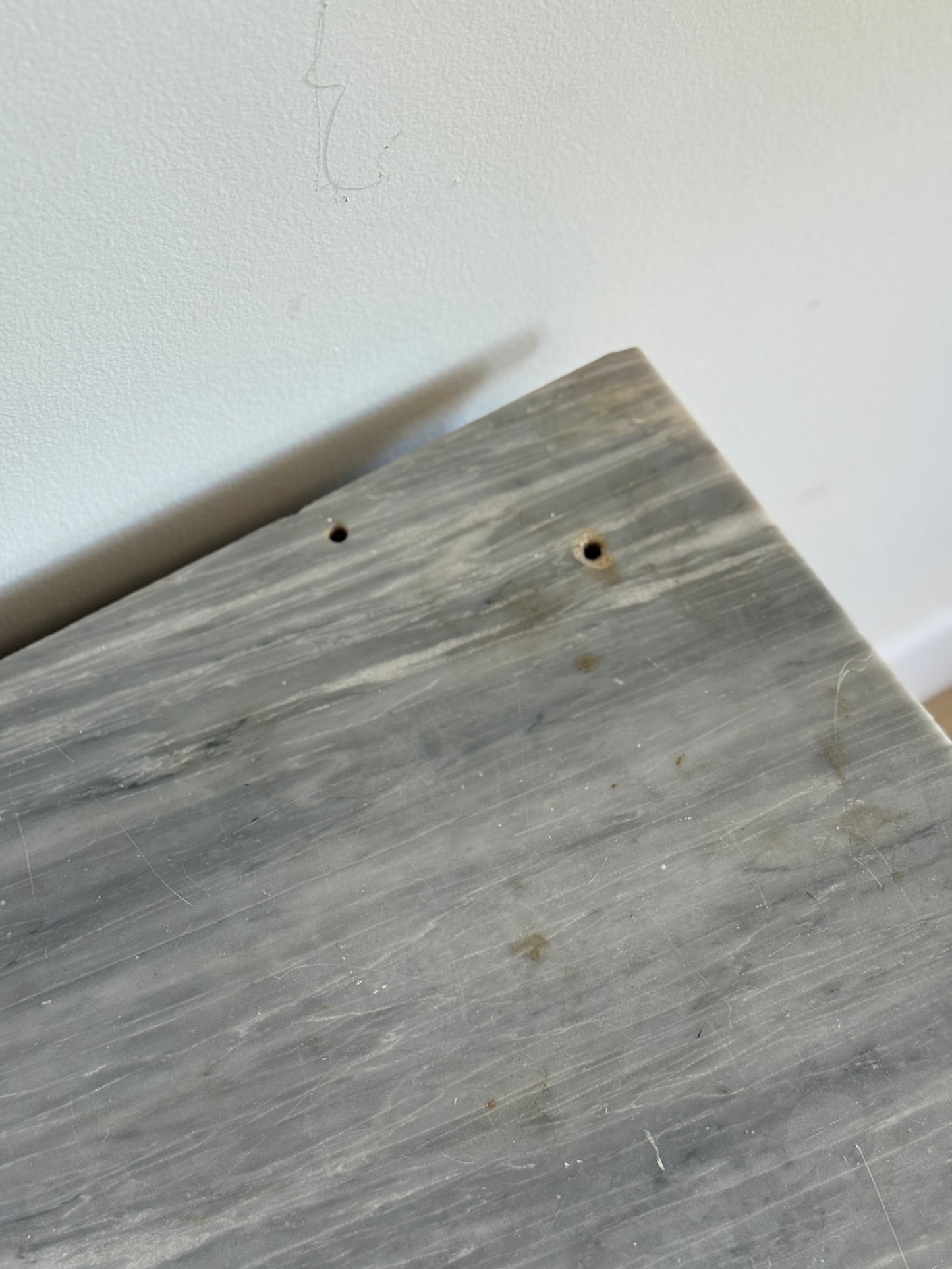 Antique English Pine & Marble Sideboard