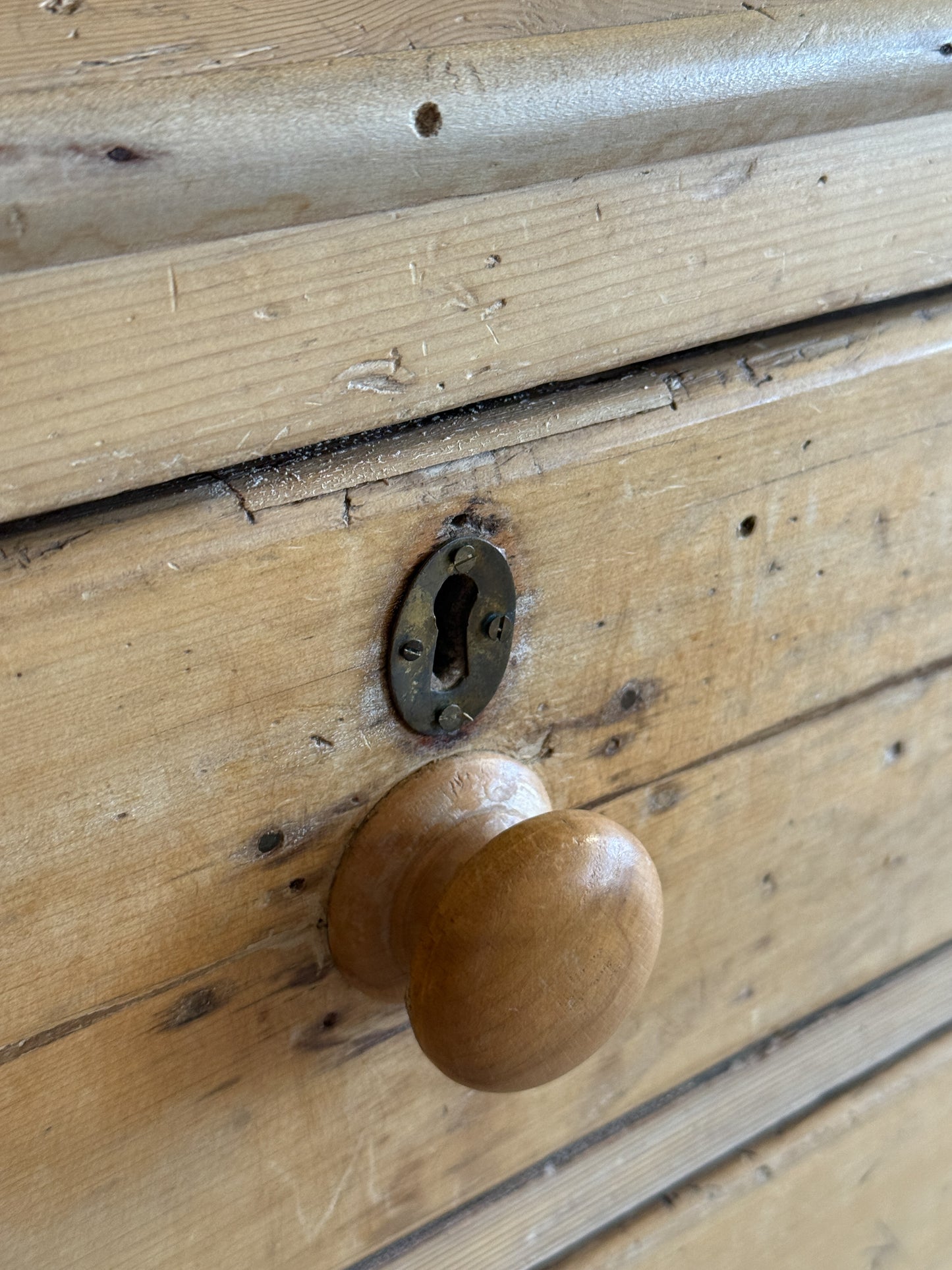 Antique English Pine Linen Press