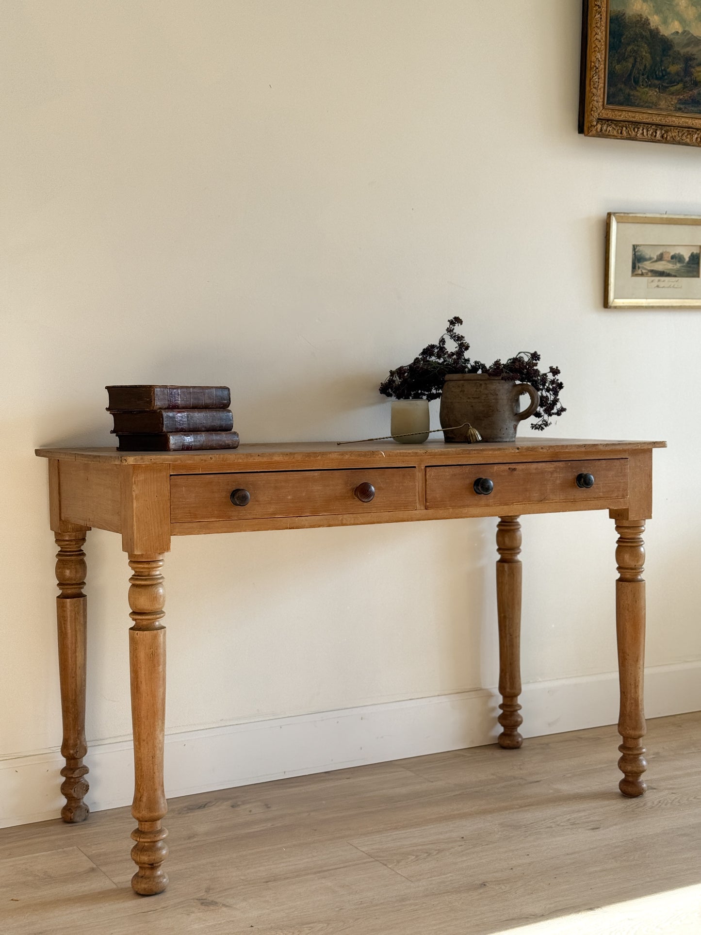 Antique English Pine Accent Table/Desk