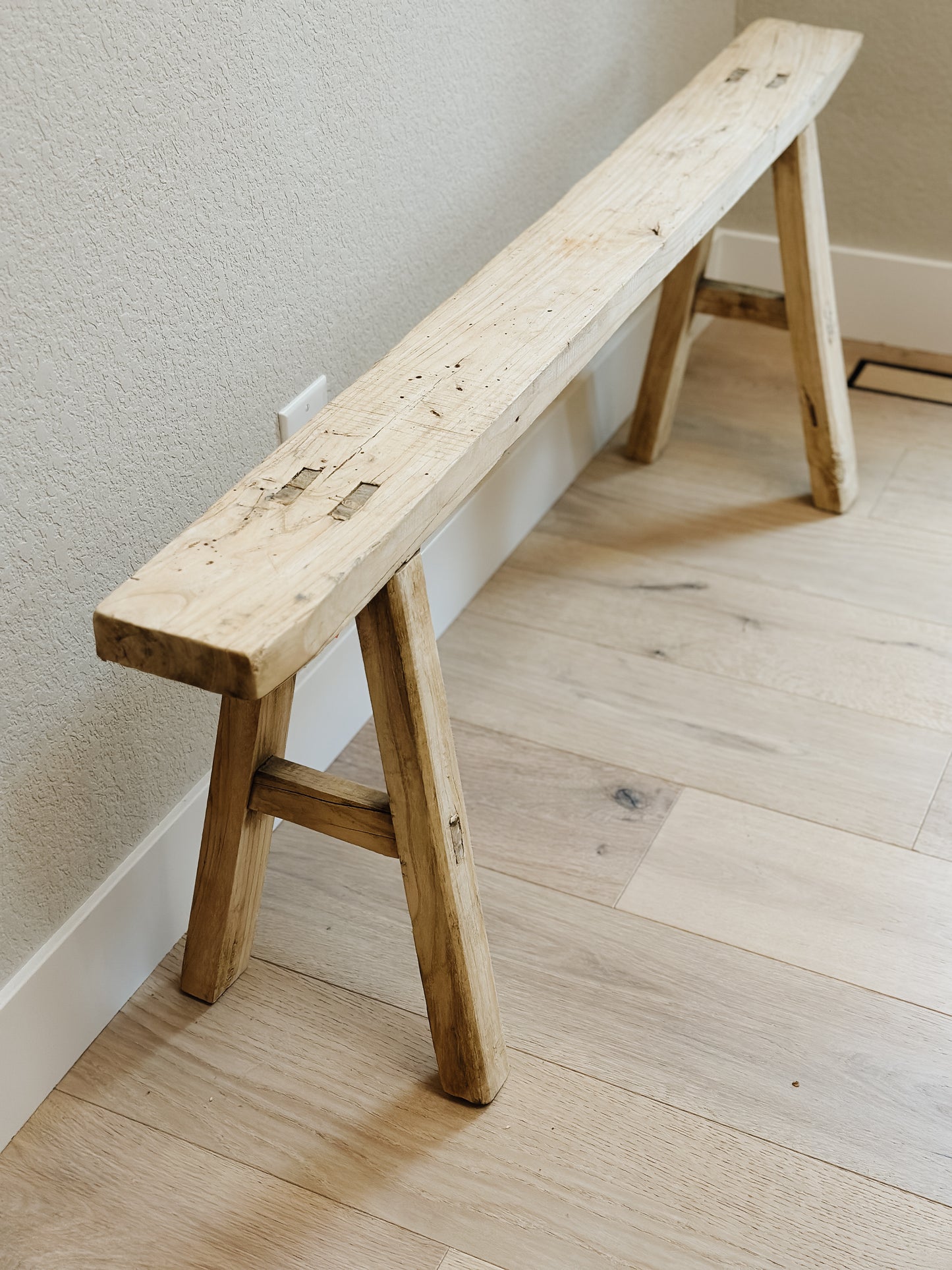 Vintage Skinny Elm Bench