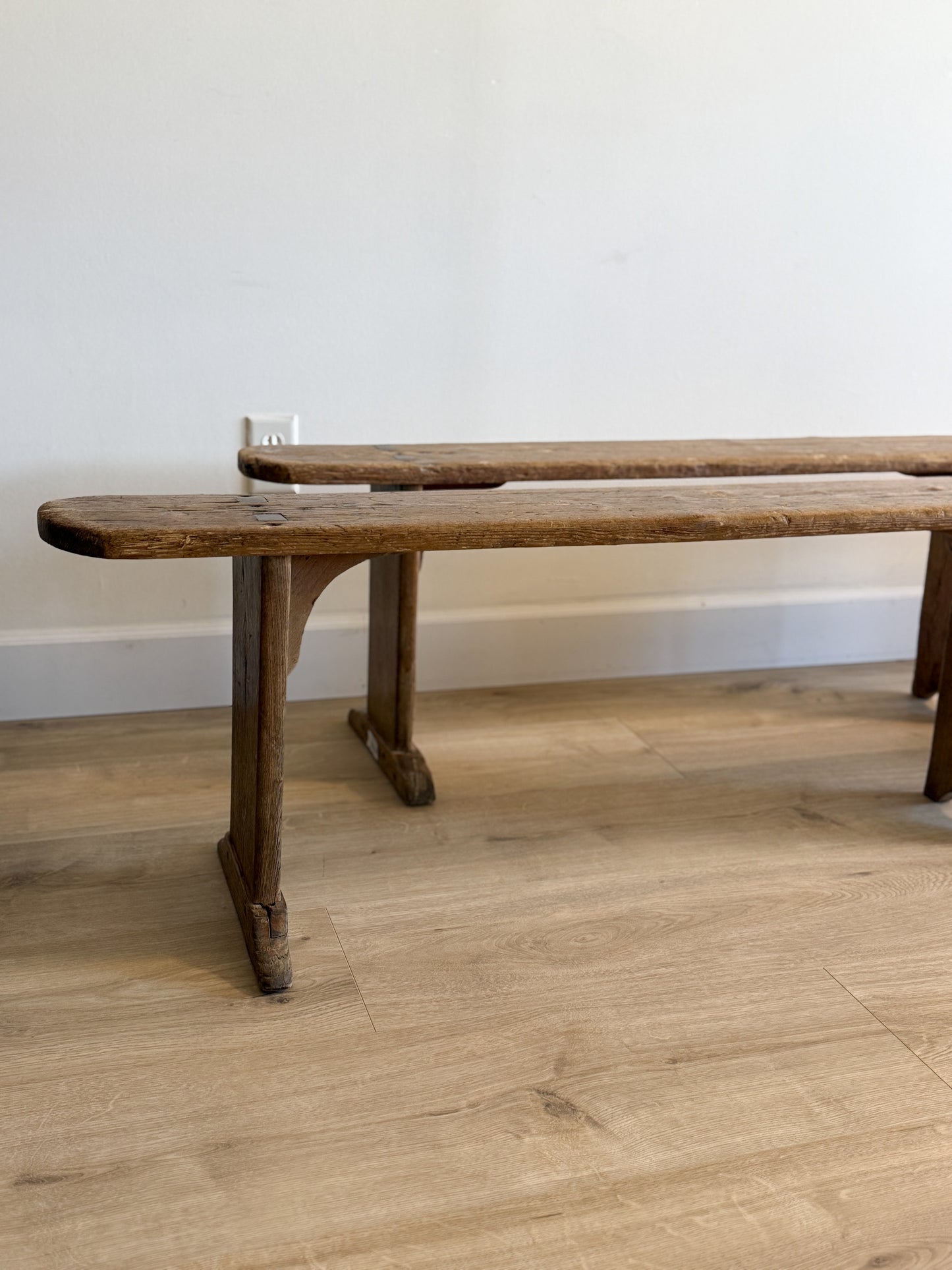 Pair of Antique French Oak Benches