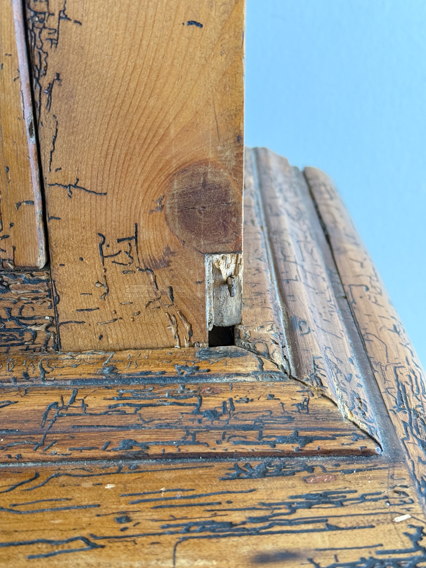 Large Antique Irish Pine Linen Press