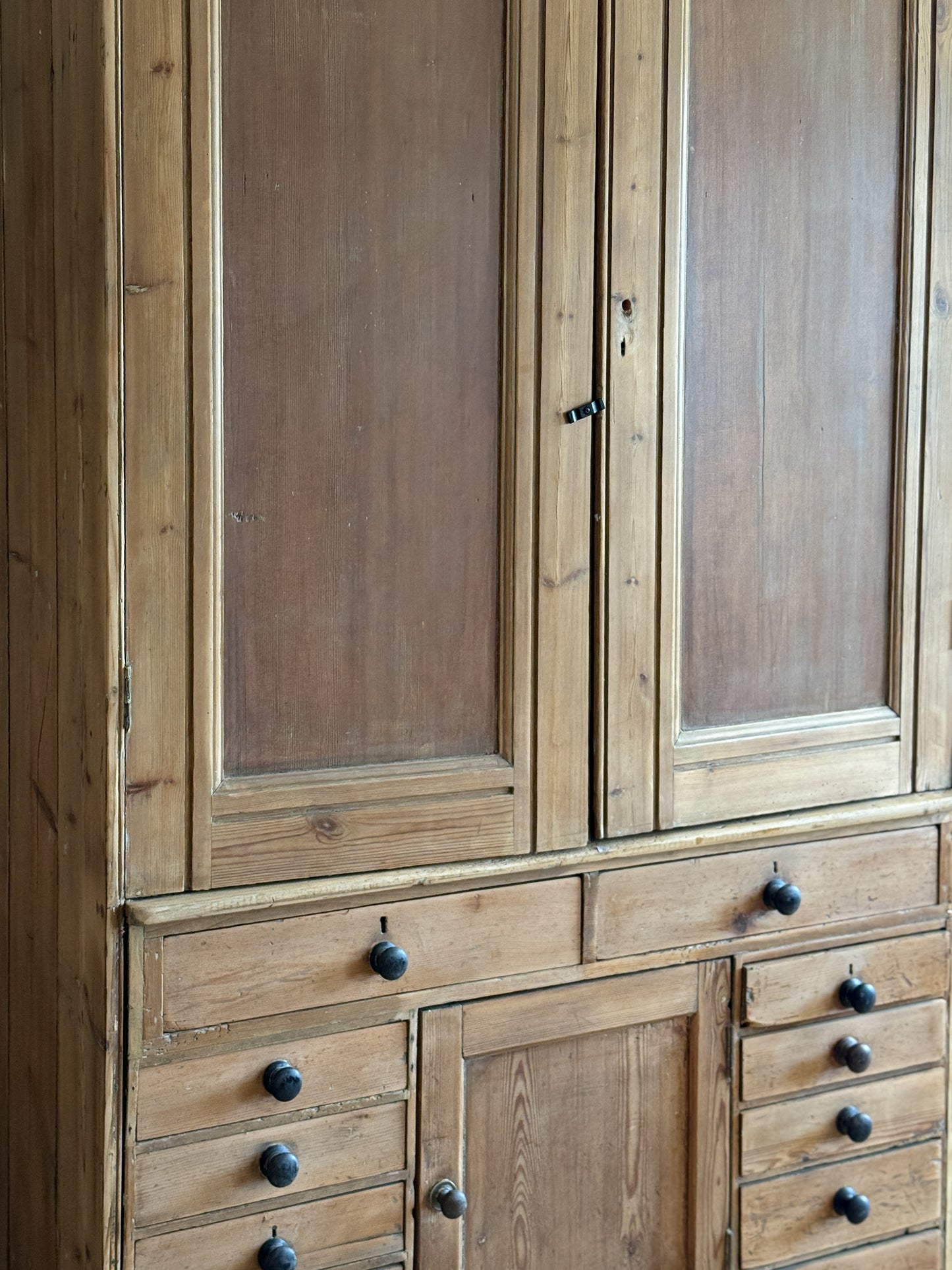 Antique English Pine Housekeeper Cupboard