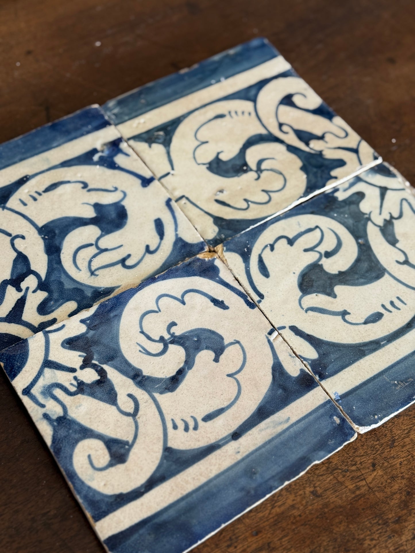 Set of Four Mid 18th Century Portuguese Tiles (2 sets available)
