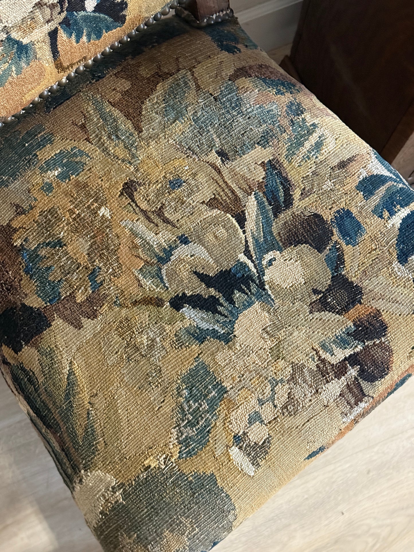 Pair of Two Antique 18th Century French Aubusson Tapestry Chairs