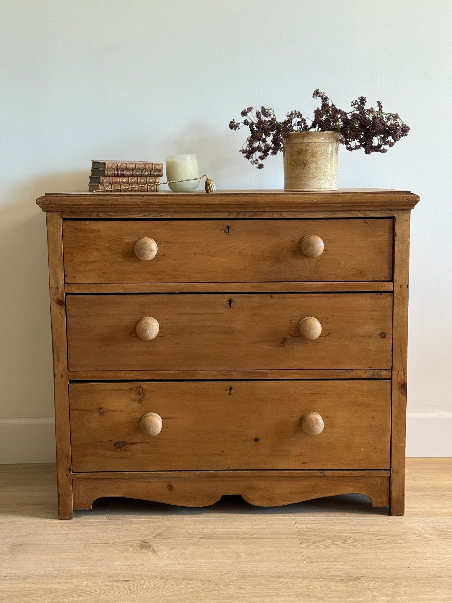 Antique English Pine Dresser/Chest of Three Drawers