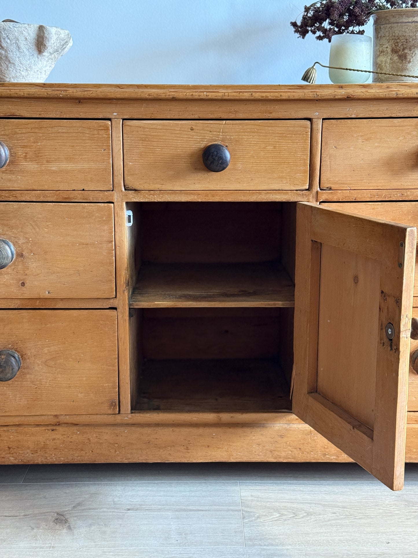Antique English Pine Sideboard