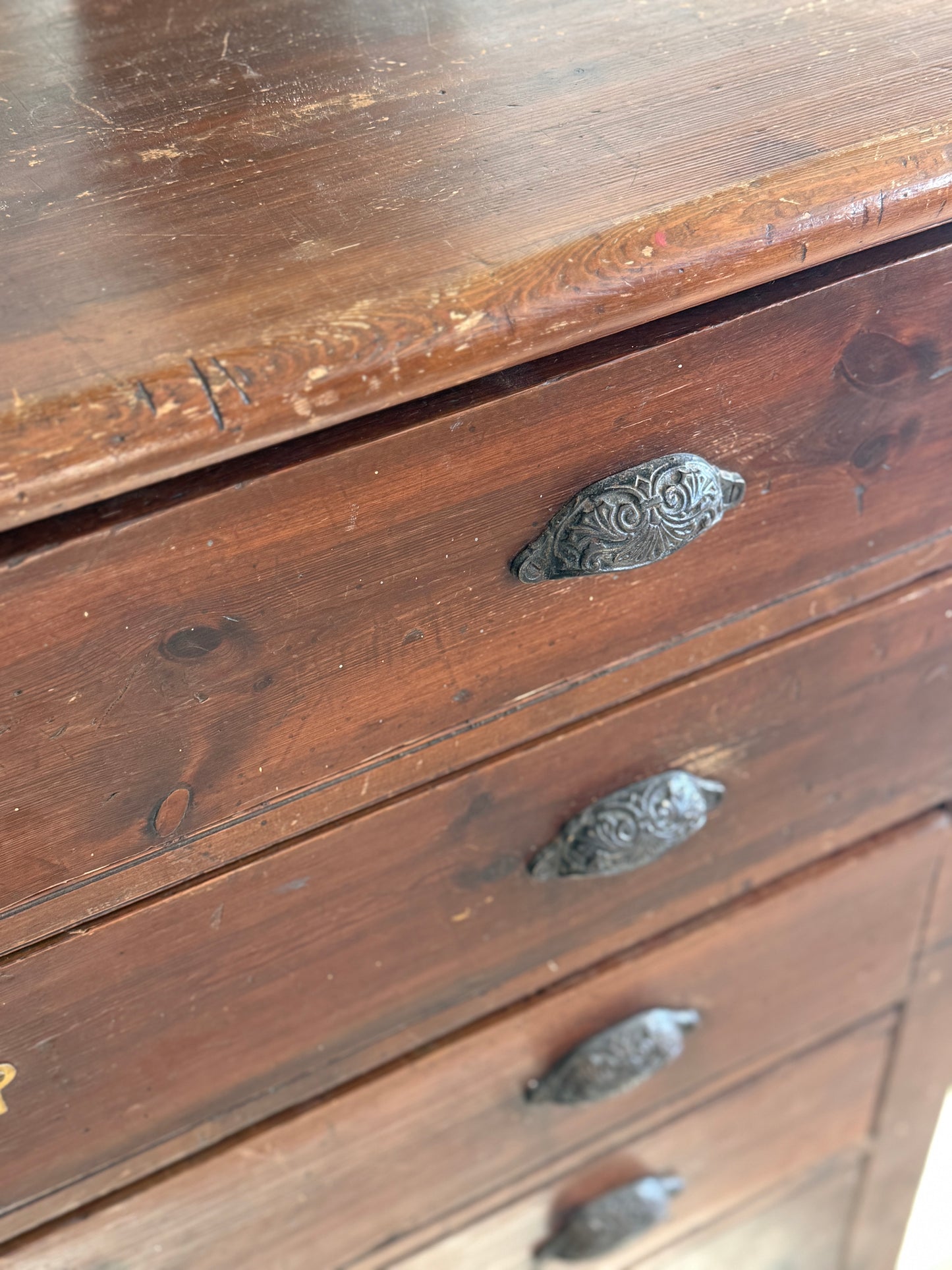 Large Antique English Filing Chest of Drawers/Dresser