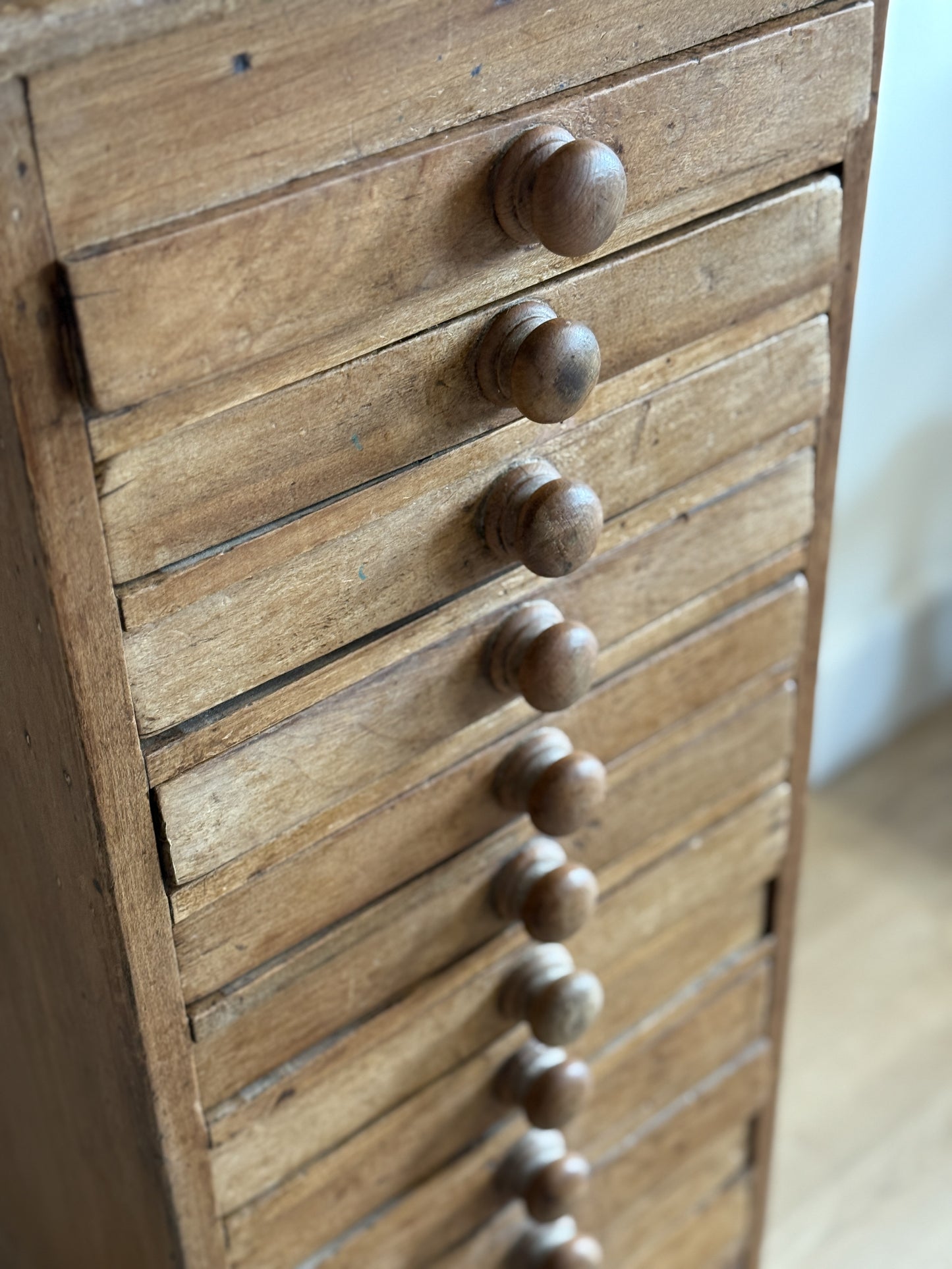 Antique English Bank of Drawers
