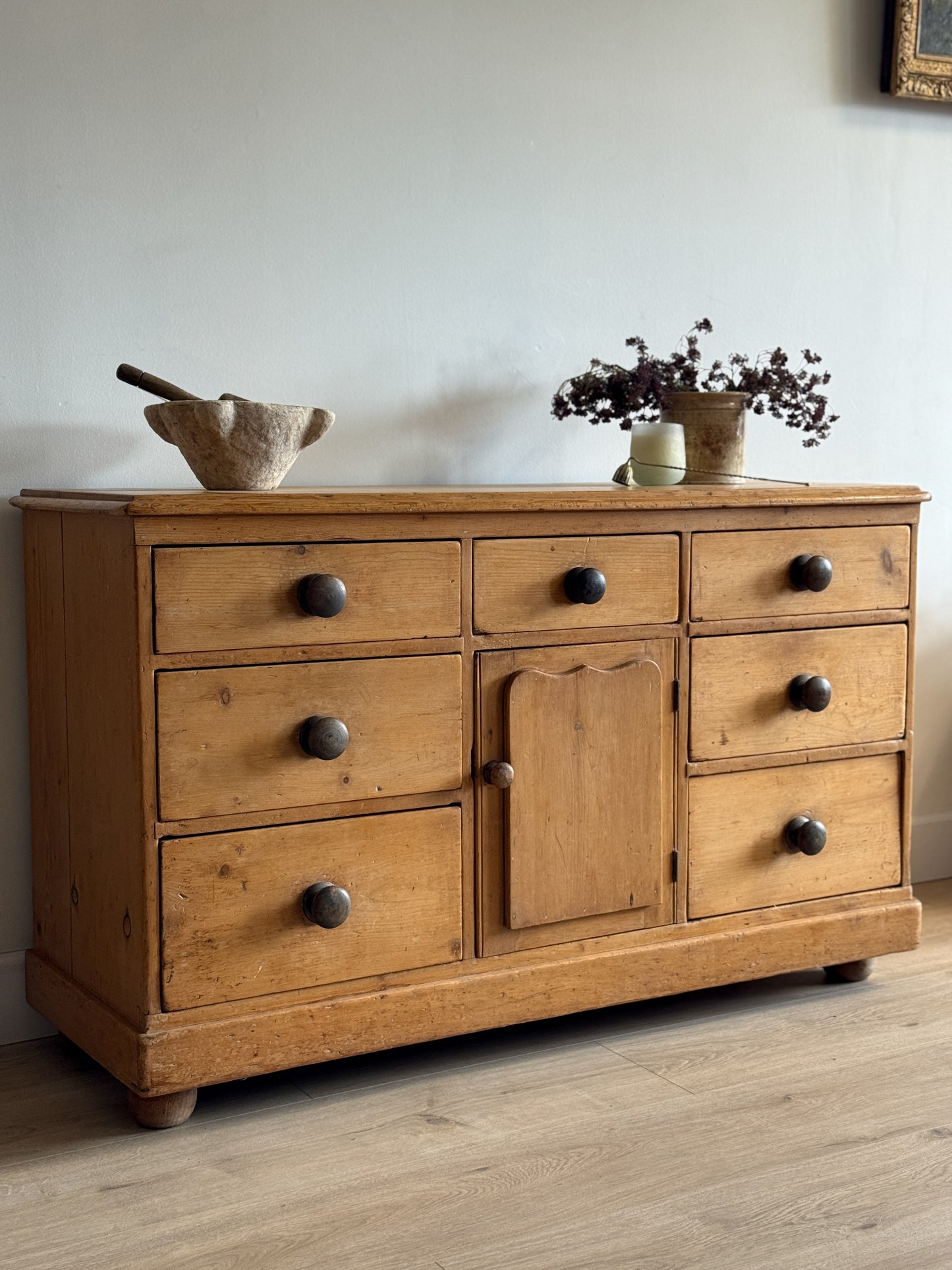 Antique English Pine Sideboard