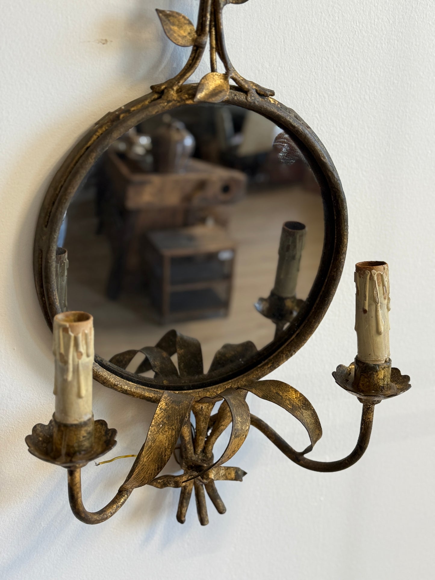 Antique French Mirror Sconce