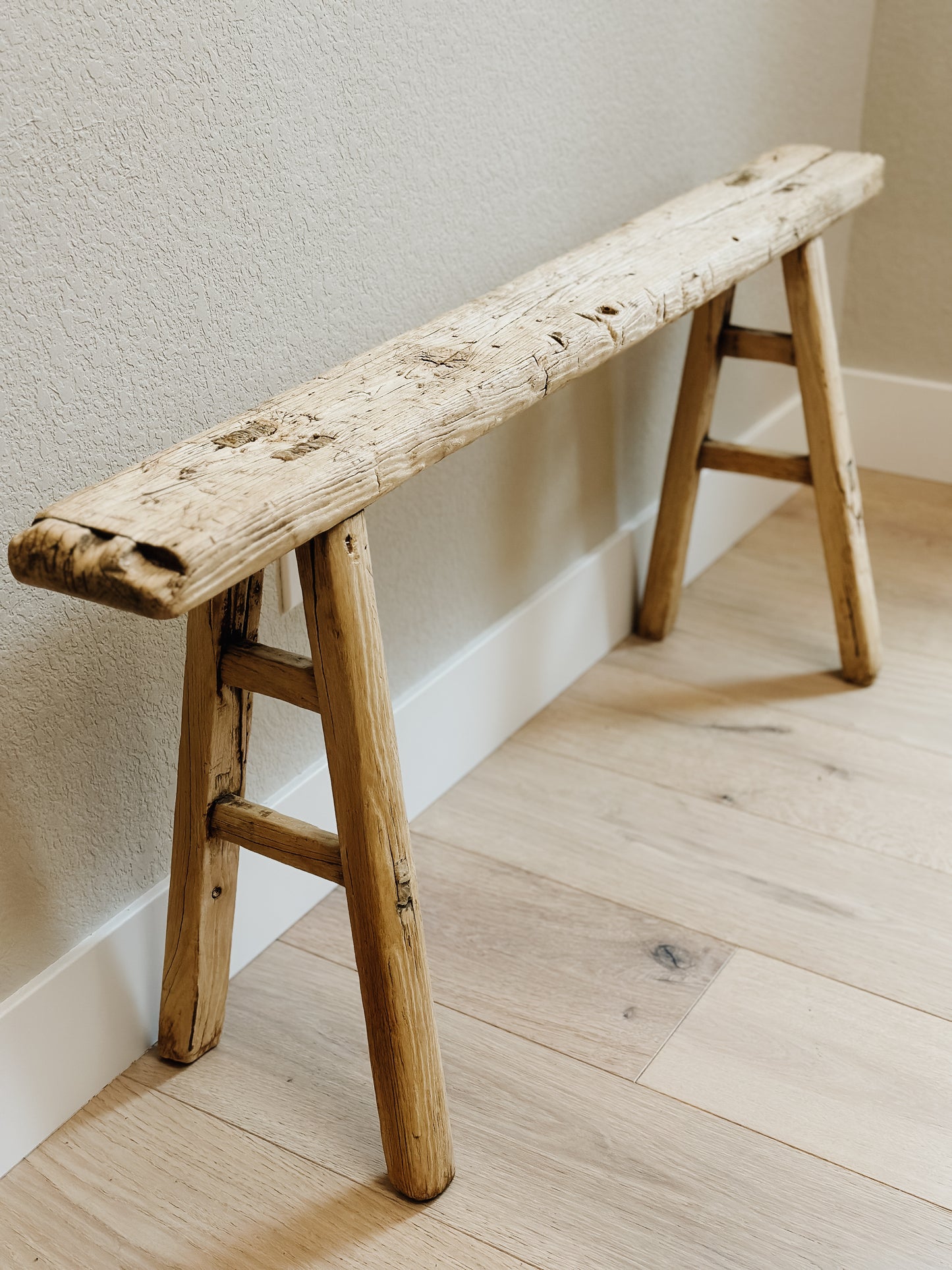 Vintage Skinny Elm Bench
