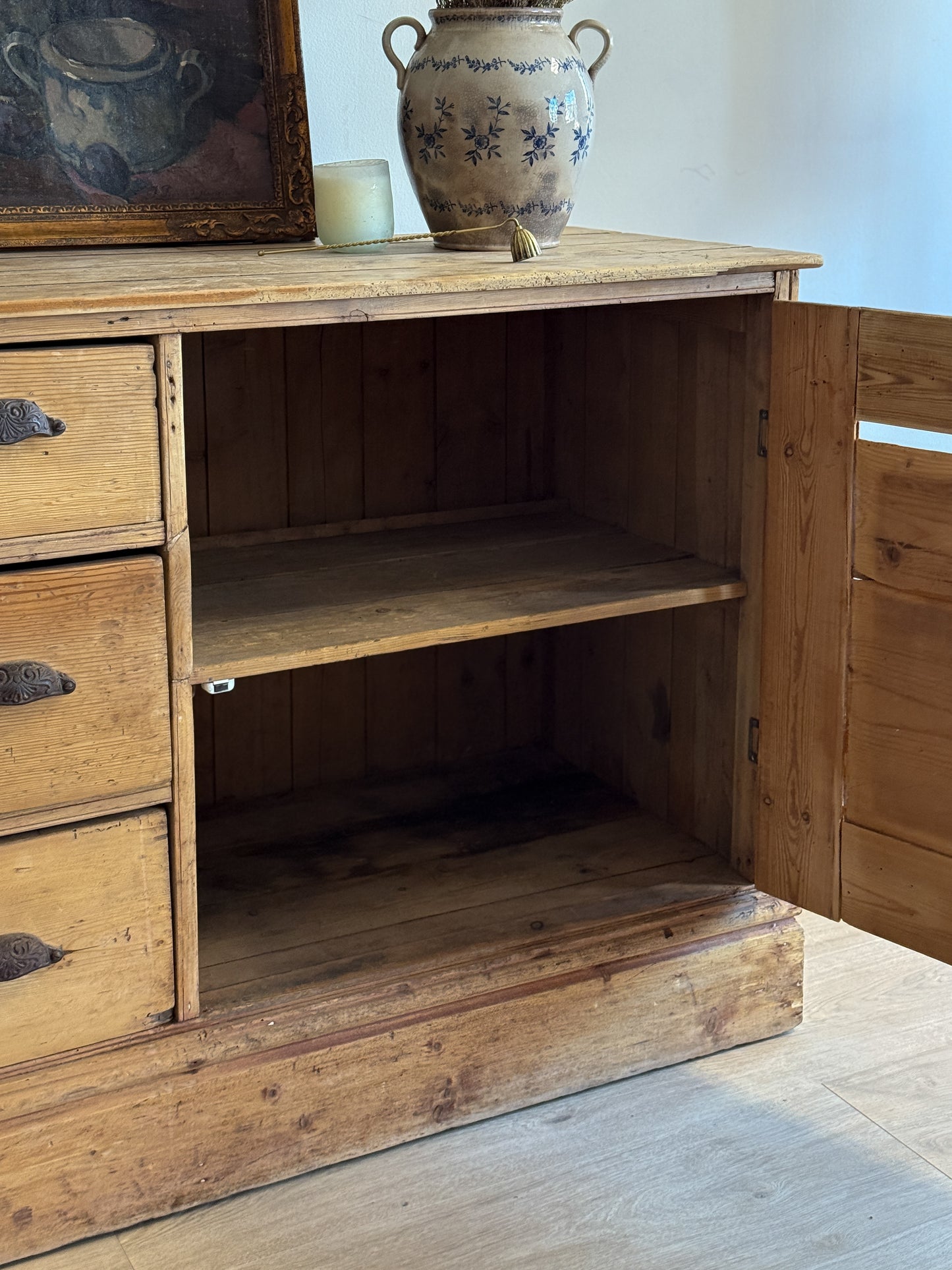 Antique English Pine Sideboard